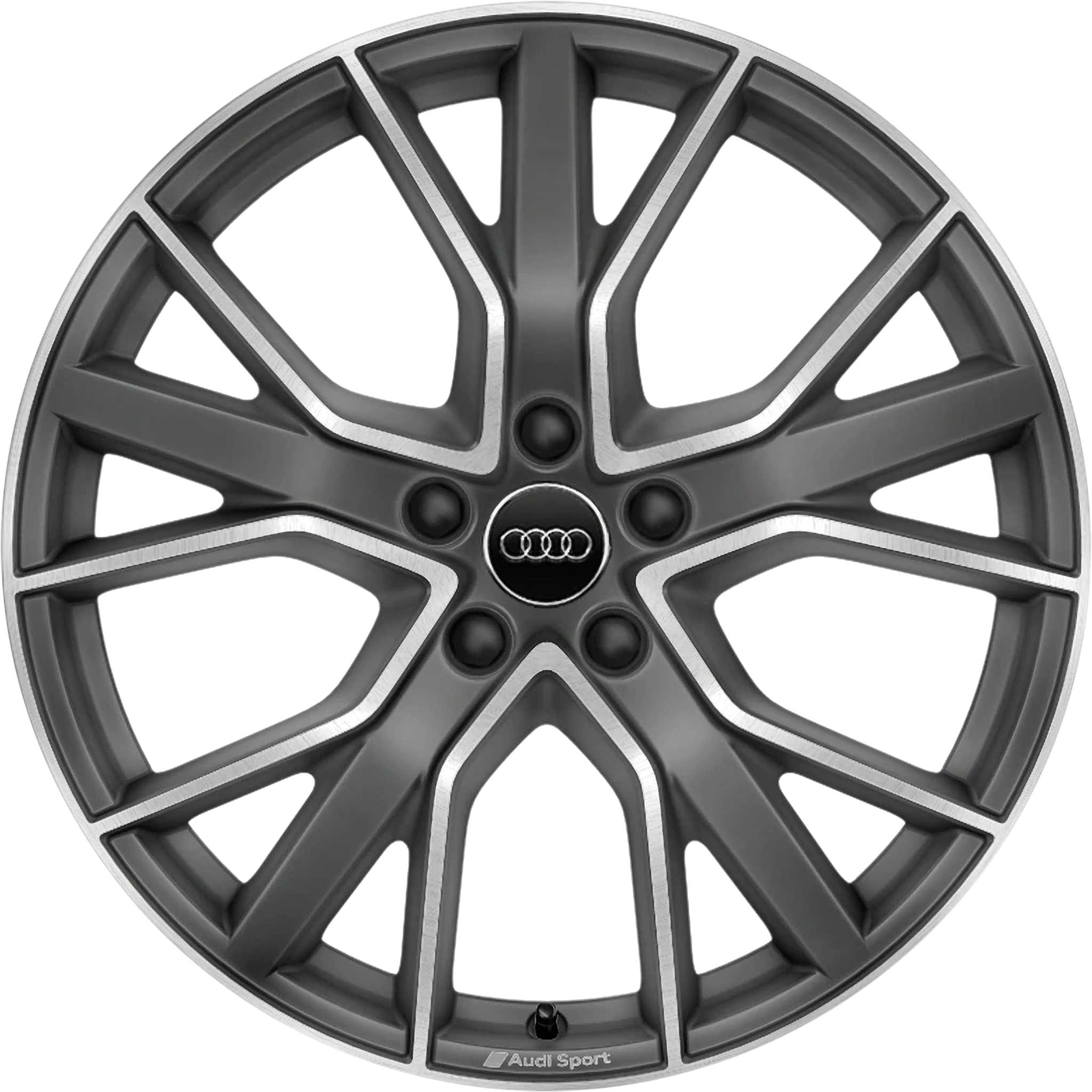 Audi Sport 5 V Spoke Star [A4 8W] Matt Titanium Grey with Diamond Cut Alloy Wheel Product Image #1