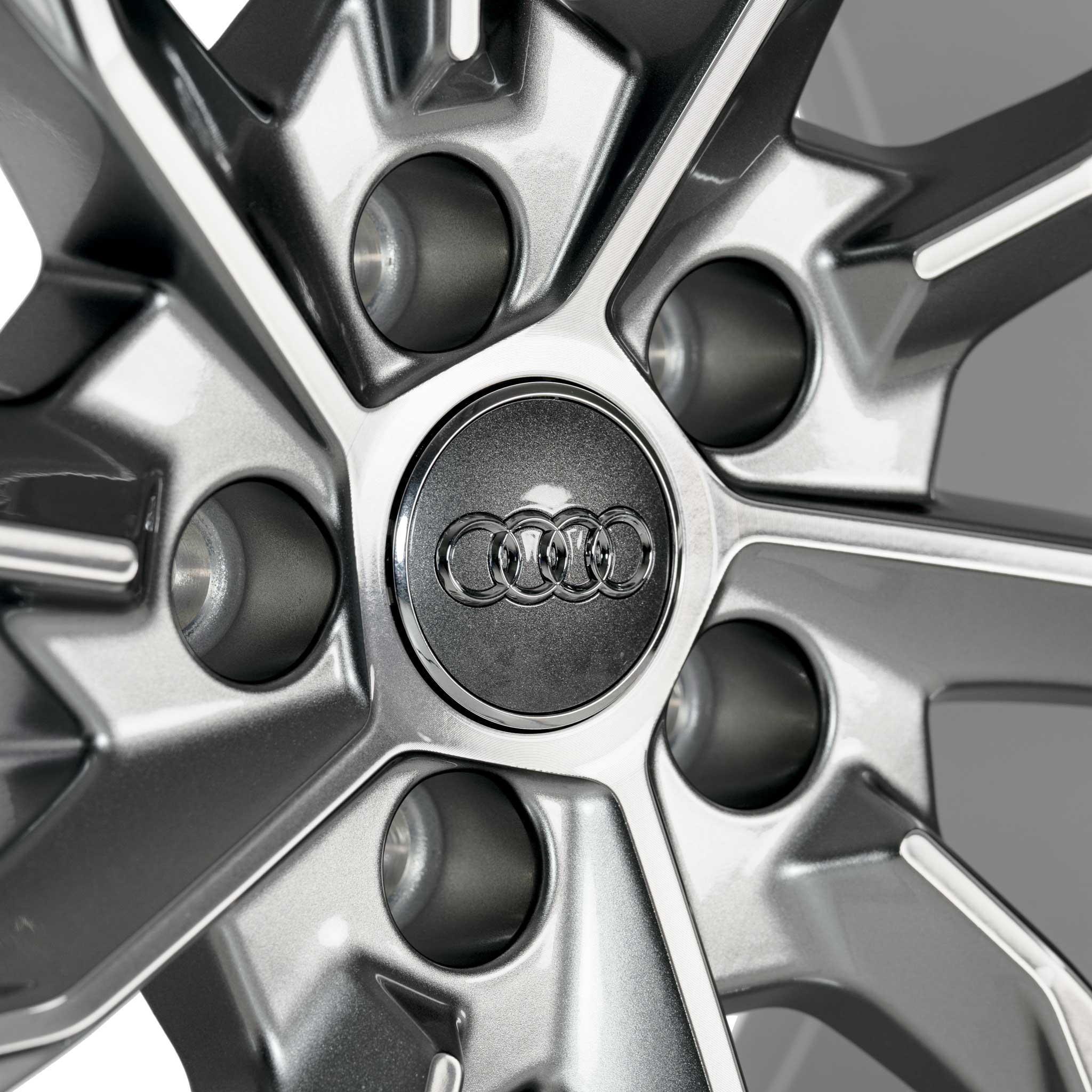 Audi Sport 10 Spoke Turbine [A4 8W] Dark Galvanic Silver with Diamond Cut Alloy Wheel Product Image #4