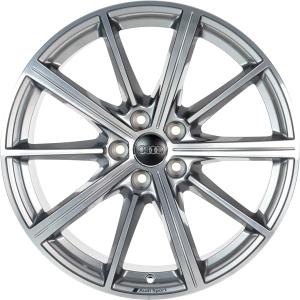 19" Audi Sport 10 Spoke Star [A4 8W] Dark Galvanic Silver with Diamond Cut alloy wheel
