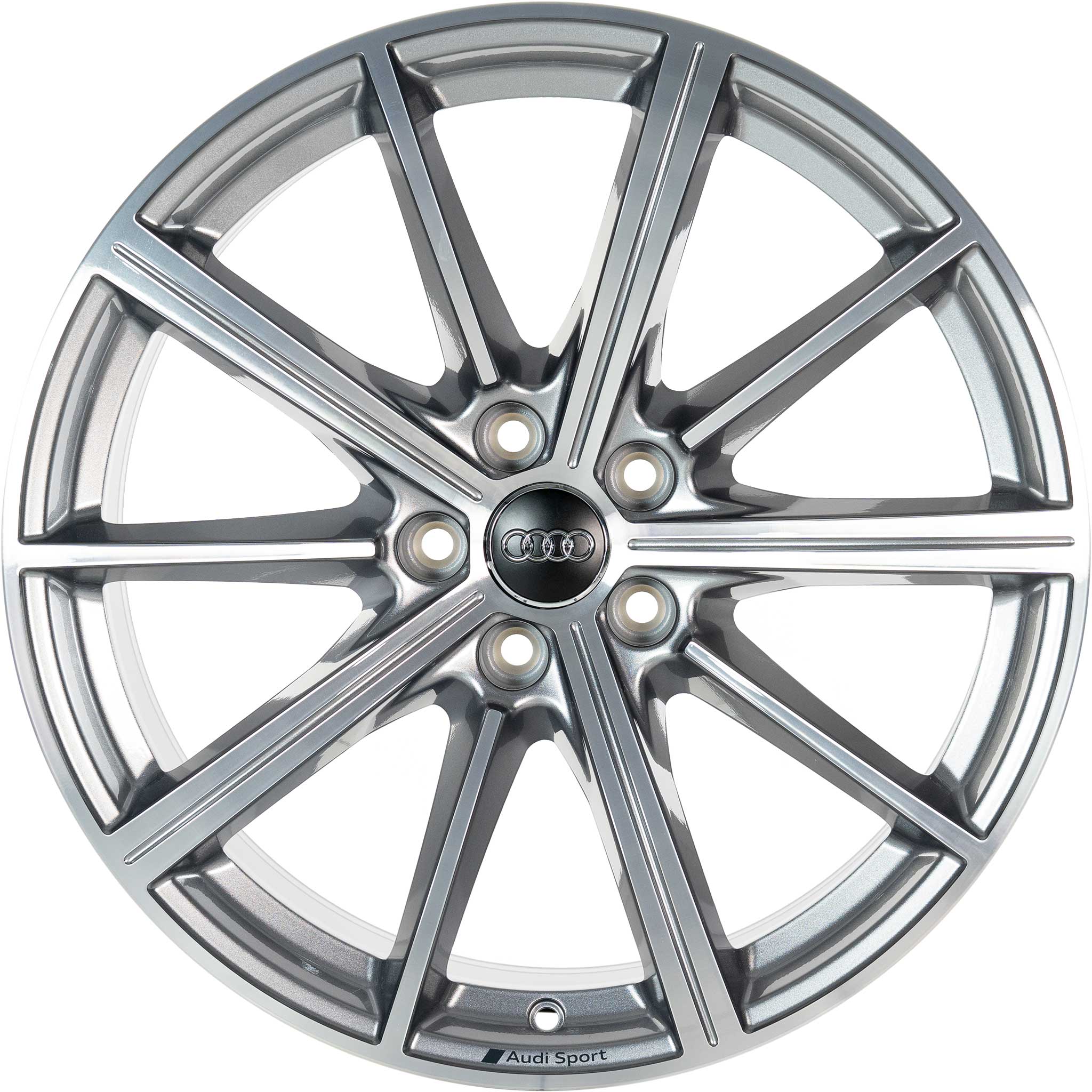 Audi Sport 10 Spoke Star [A4 8W] Dark Galvanic Silver with Diamond Cut Alloy Wheel Product Image #1