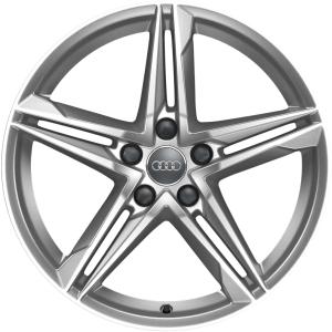 18" Audi 5 Double Spoke Star [A4 8W] Galvano Silver alloy wheel