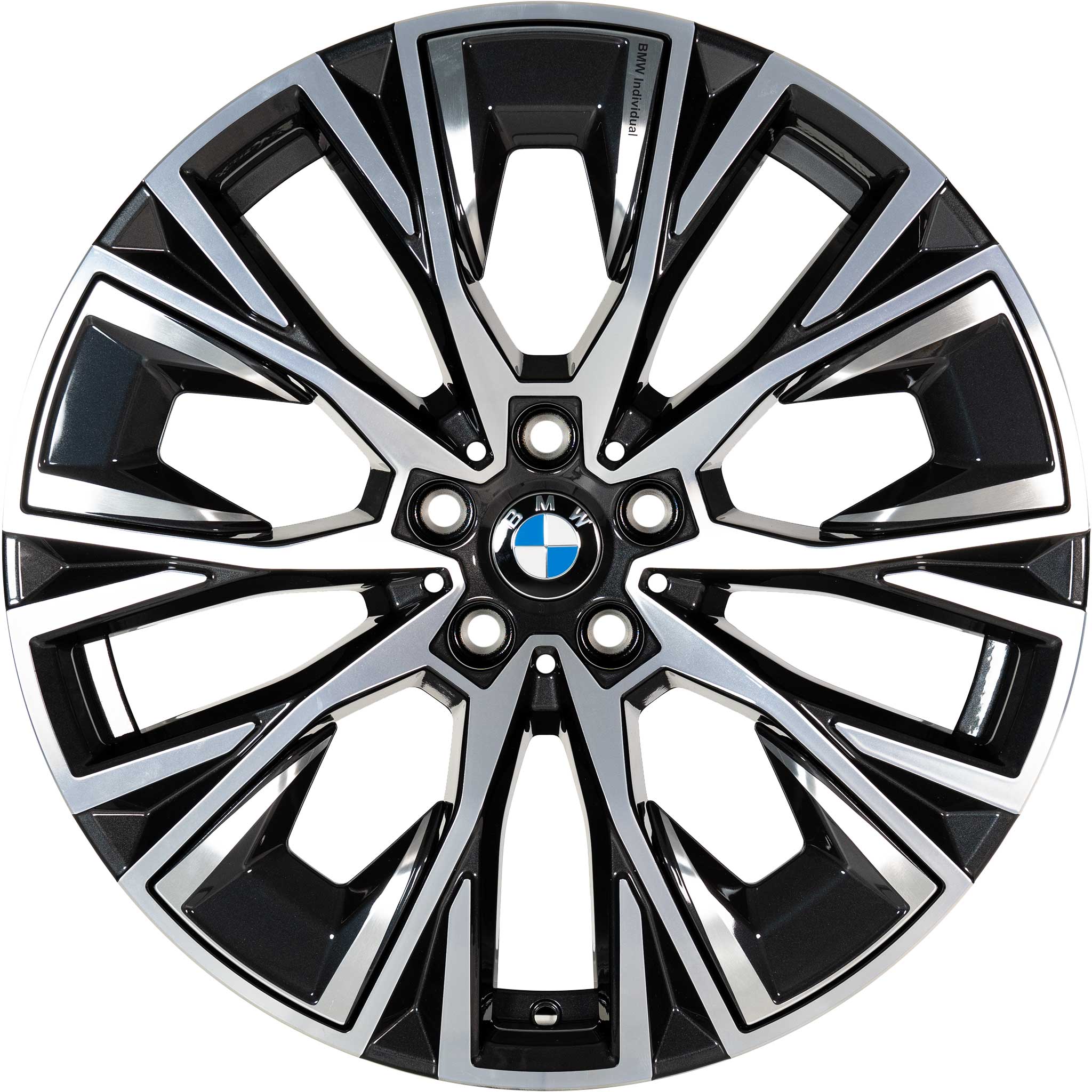 BMW 862I Midnight Grey with Bright Turned and Silver Inserts Alloy Wheel Product Image #1