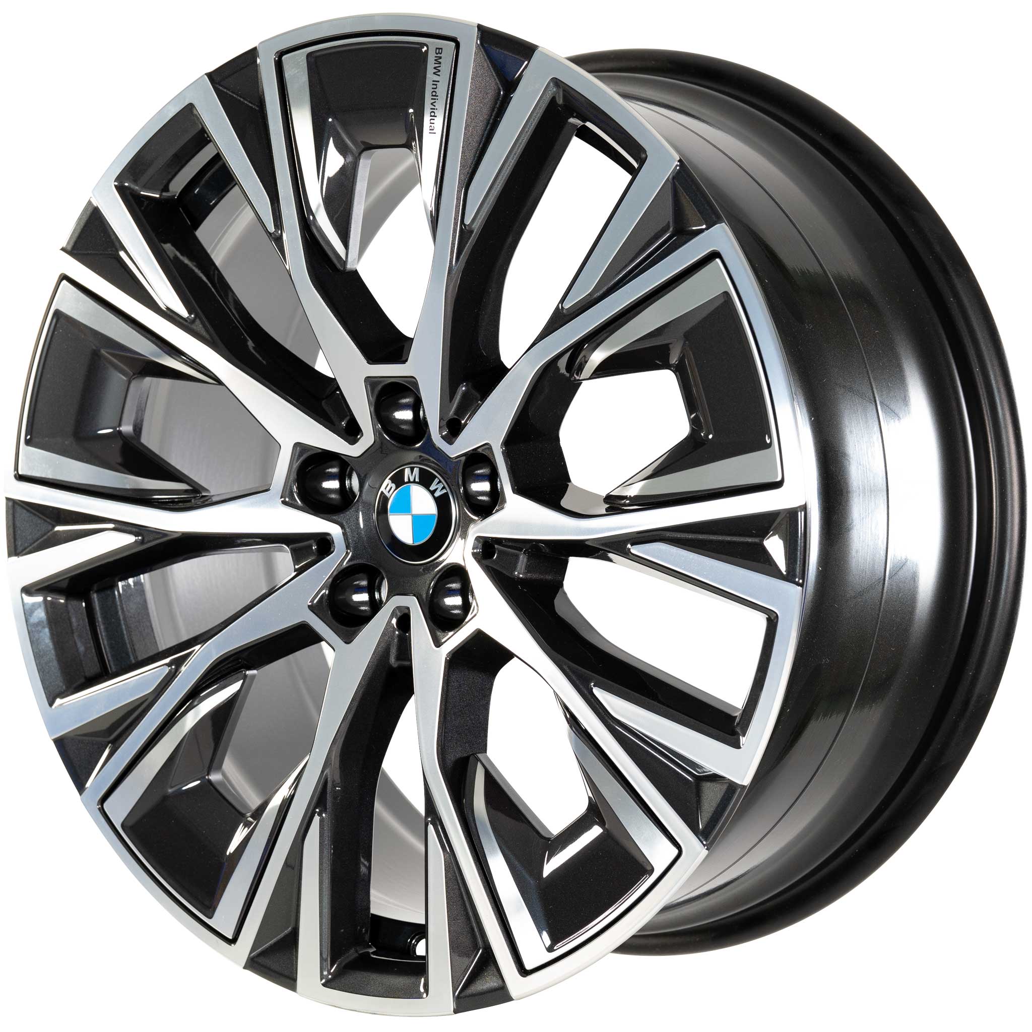 BMW 862I Midnight Grey with Bright Turned and Silver Inserts Alloy Wheel Product Image #2