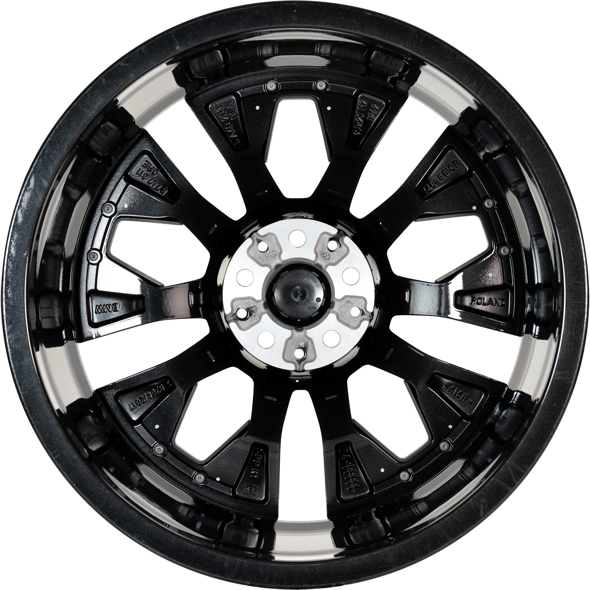BMW 862I Midnight Grey with Bright Turned and Silver Inserts Alloy Wheel Product Image #3