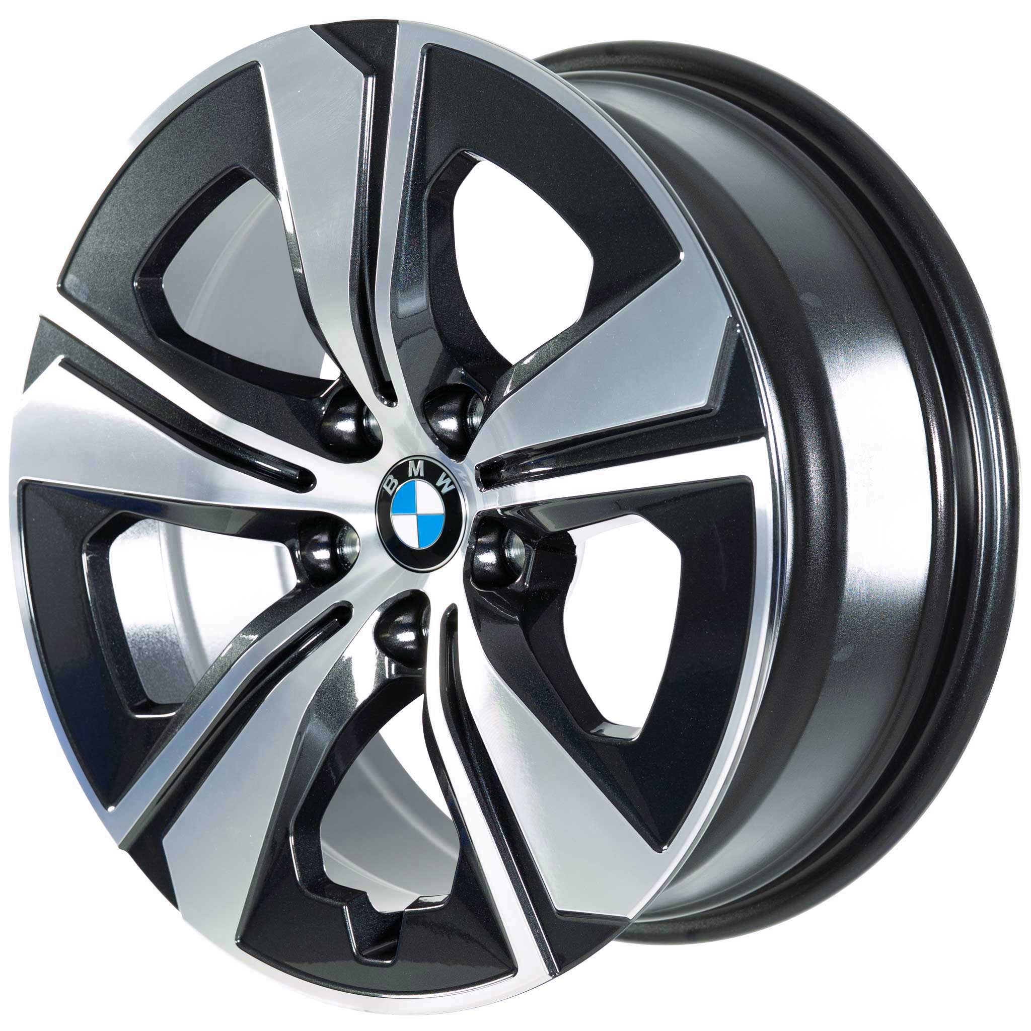 BMW 852 Midnight Grey with Bright Turned and Silver Inserts Alloy Wheel Product Image #2