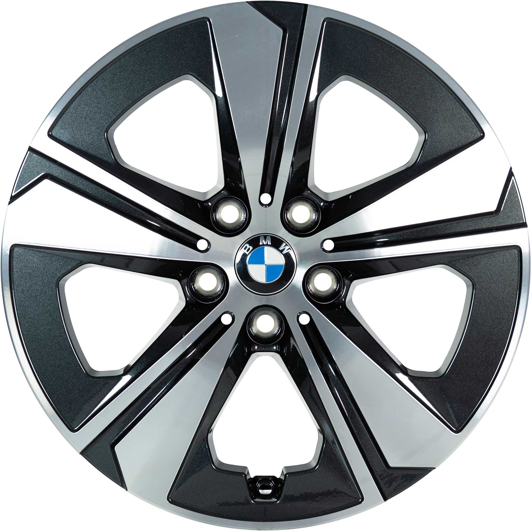 BMW 852 Midnight Grey with Bright Turned and Silver Inserts Alloy Wheel Product Image #1