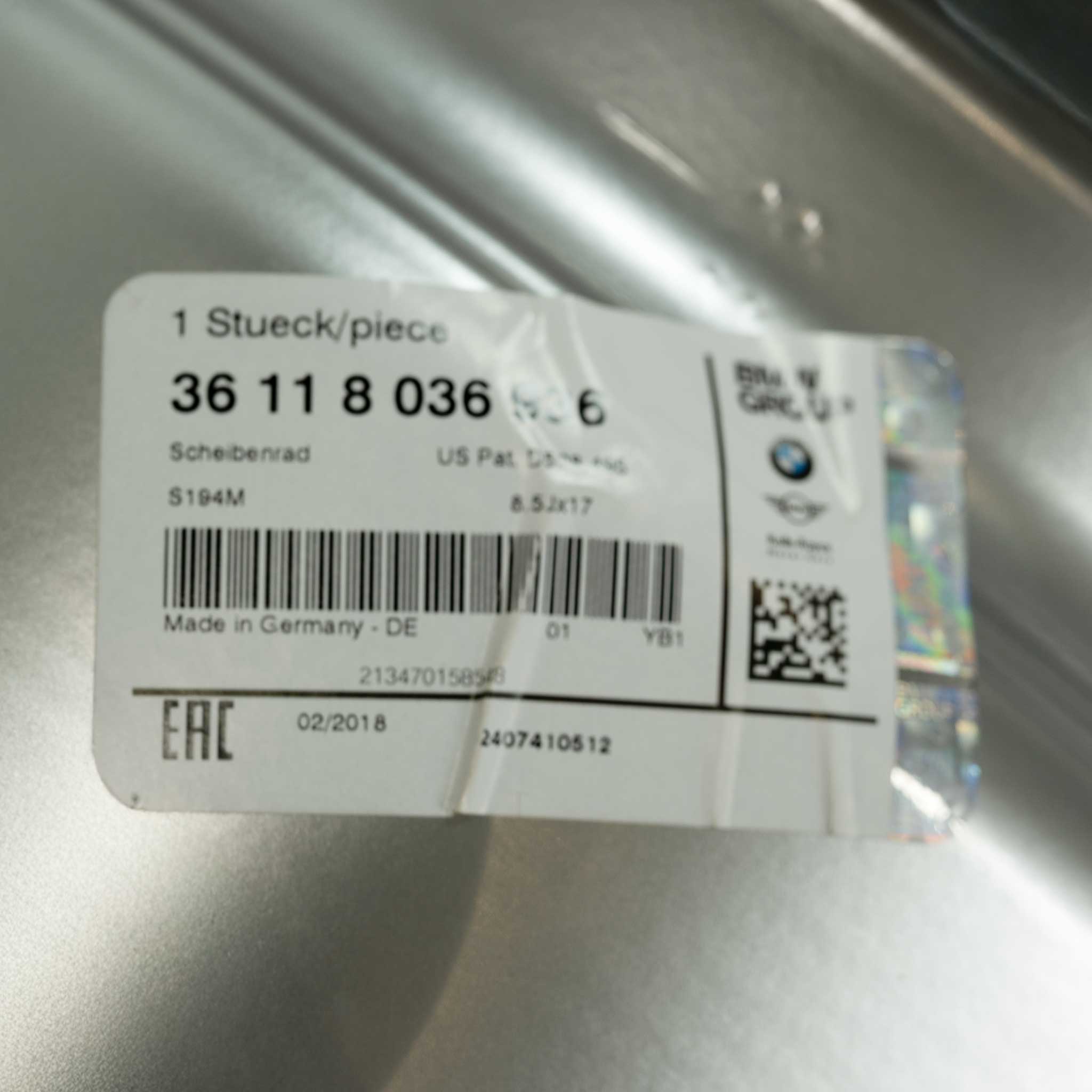 BMW 194M Silver Alloy Wheel Product Image #5