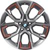 BMW 919M Gunmetal Grey with Bright Turned and Orange Inserts Wheel Img 1