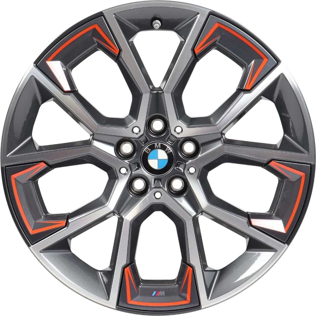 BMW 919M Gunmetal Grey with Bright Turned and Orange Inserts Alloy Wheel Product Image #1