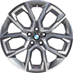 19" BMW 919M Gunmetal Grey with Bright Turned and Silver Inserts alloy wheel