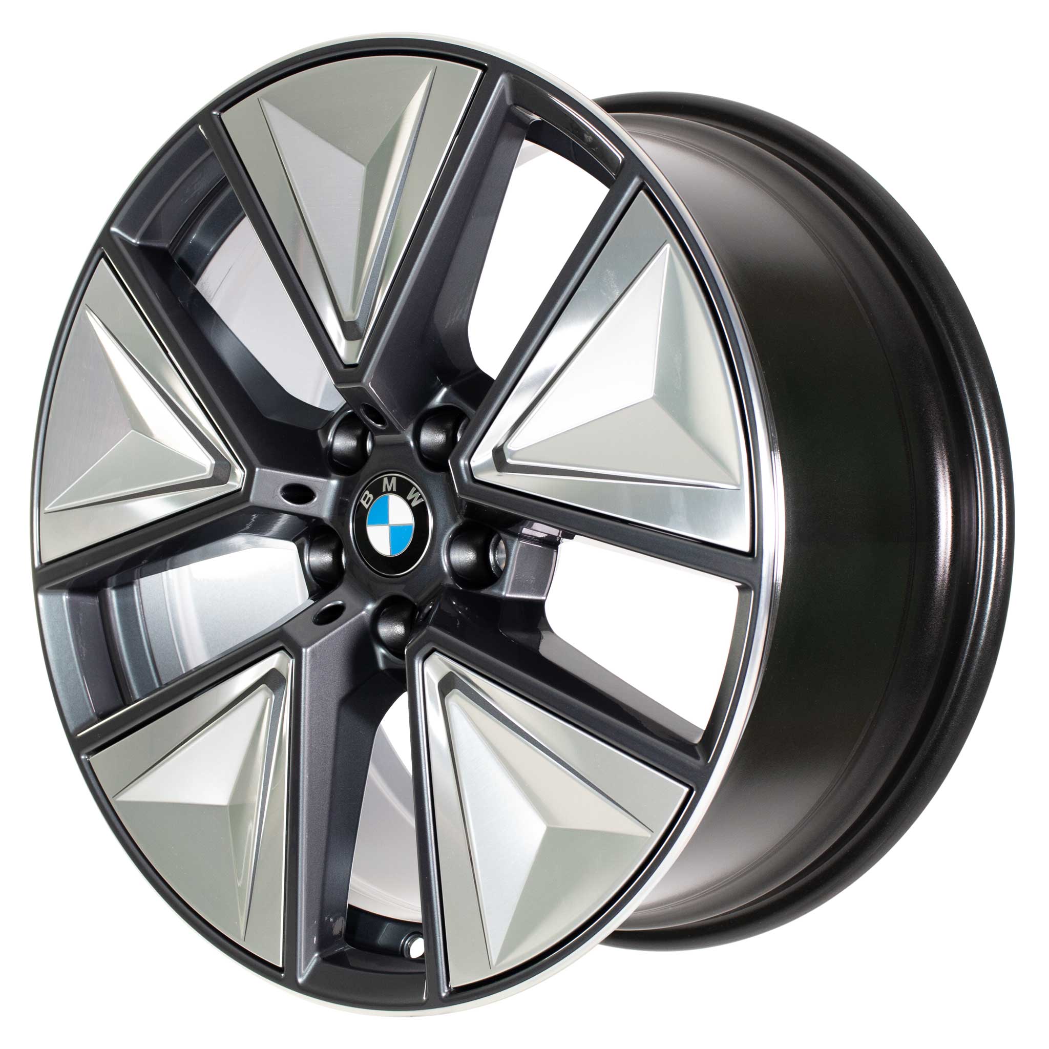 BMW 855 Gunmetal Grey with Bright Turned and Silver Inserts Alloy Wheel Product Image #2