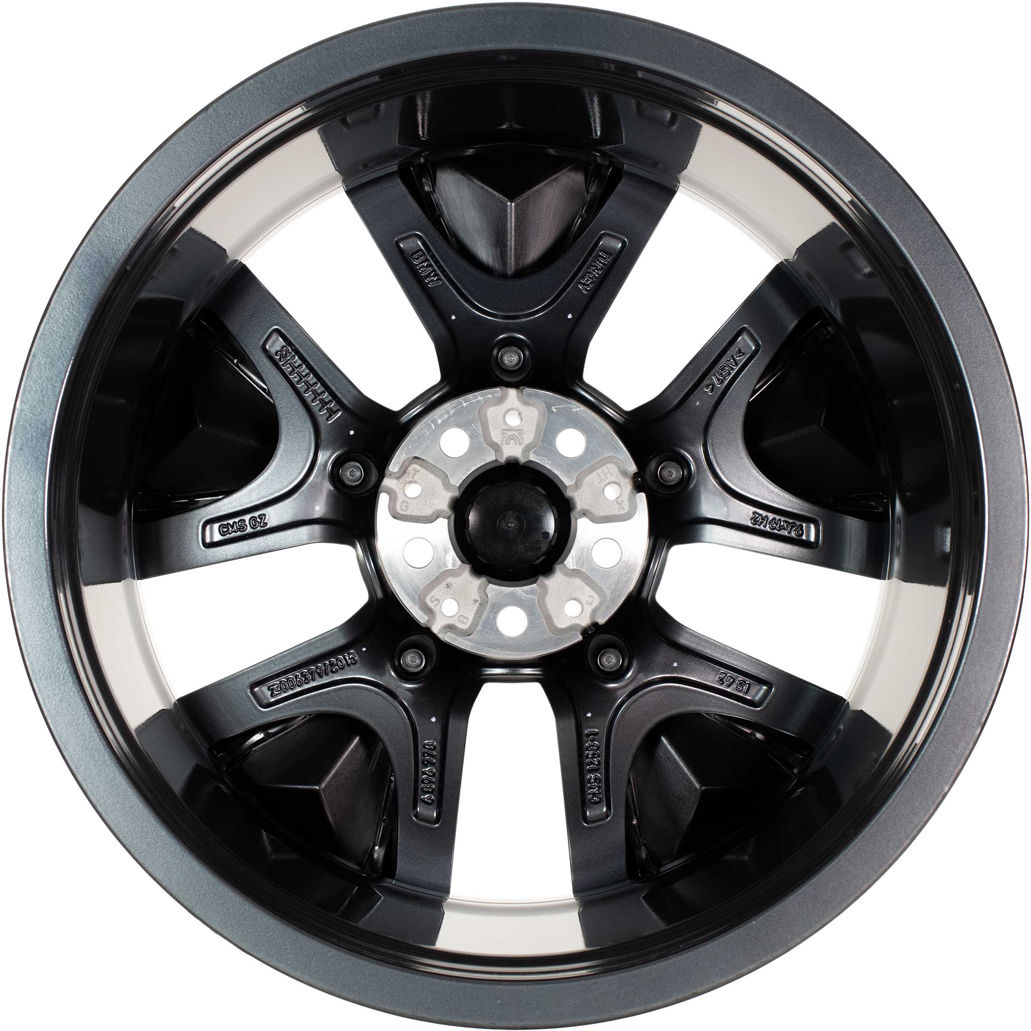 BMW 855 Gunmetal Grey with Bright Turned and Silver Inserts Alloy Wheel Product Image #3