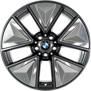 BMW 855 Gunmetal Grey with Bright Turned and Silver Inserts Alloy Wheel for BMW i4 G26 - Sizes 19in