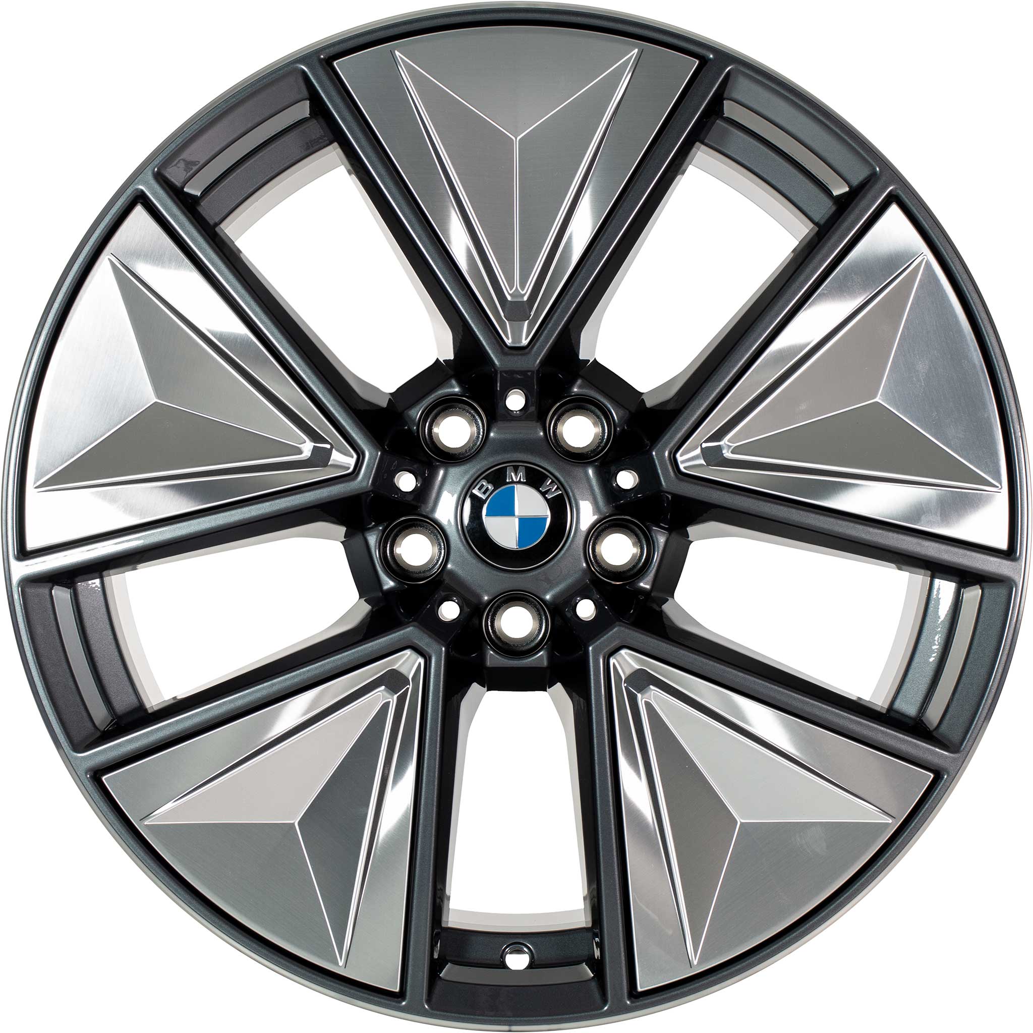 BMW 855 Gunmetal Grey with Bright Turned and Silver Inserts Alloy Wheel Product Image #1