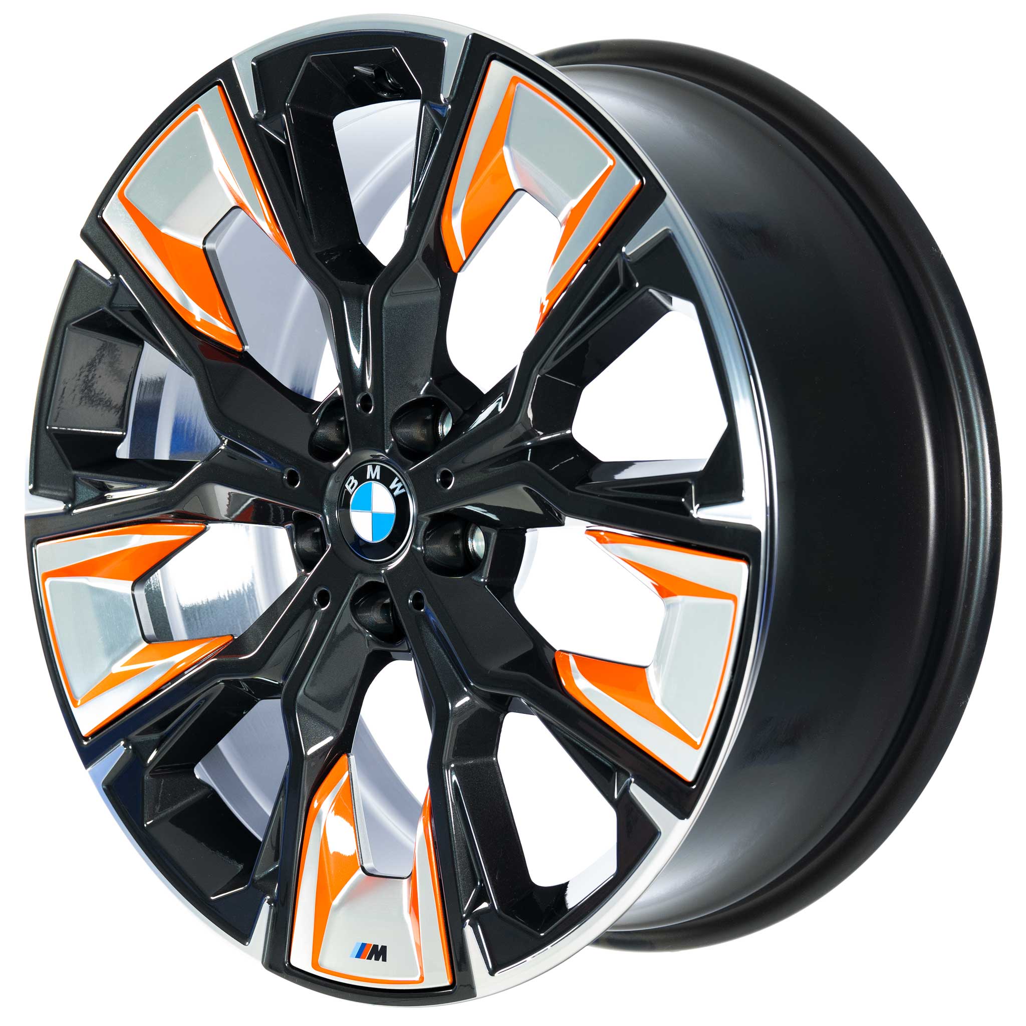 BMW 920M Midnight Grey with Bright Turned and Orange Inserts Alloy Wheel Product Image #2