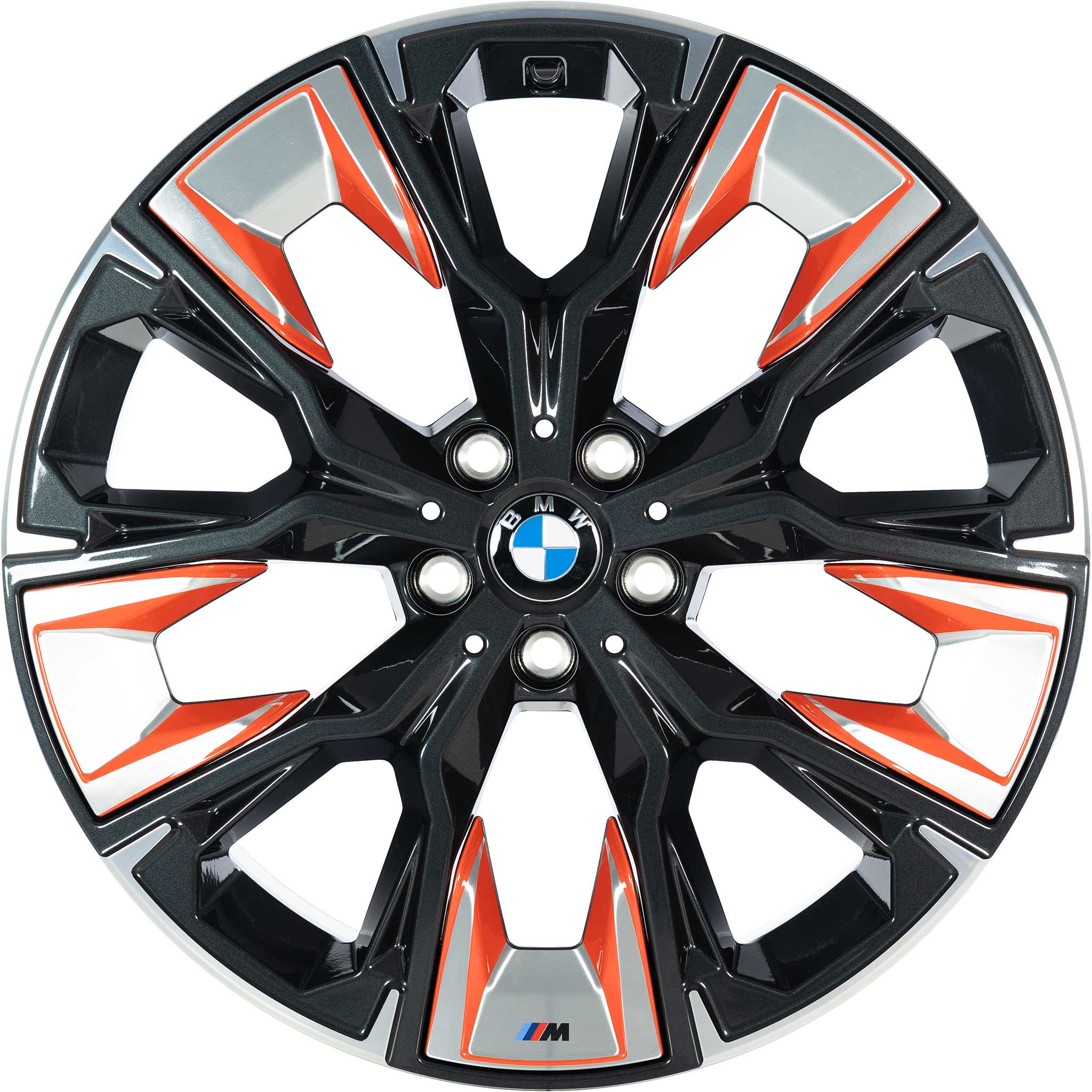 BMW 920M Midnight Grey with Bright Turned and Orange Inserts Alloy Wheel Product Image #1