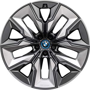 BMW 910I Gunmetal Grey with Bright Turned and Silver Inserts Alloy Wheel for BMW 7 Series G70 - Sizes 21in