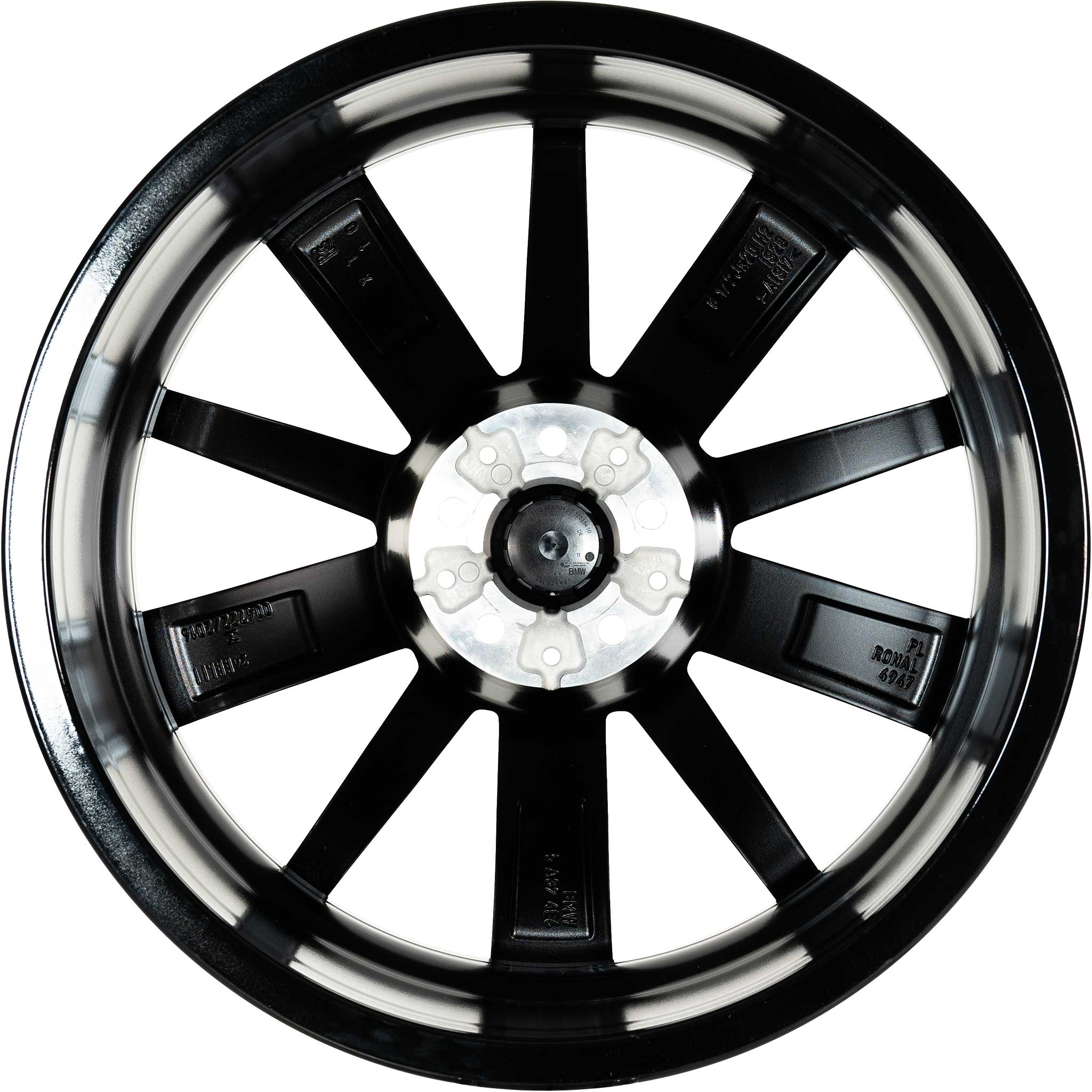 BMW 938M Jet Black Solid with Bright Turned Alloy Wheel Product Image #3