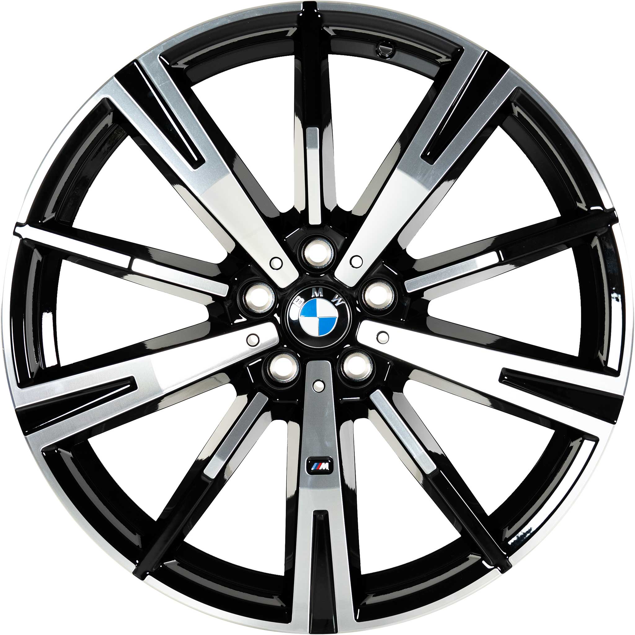 BMW 938M Jet Black Solid with Bright Turned Alloy Wheel Product Image #1