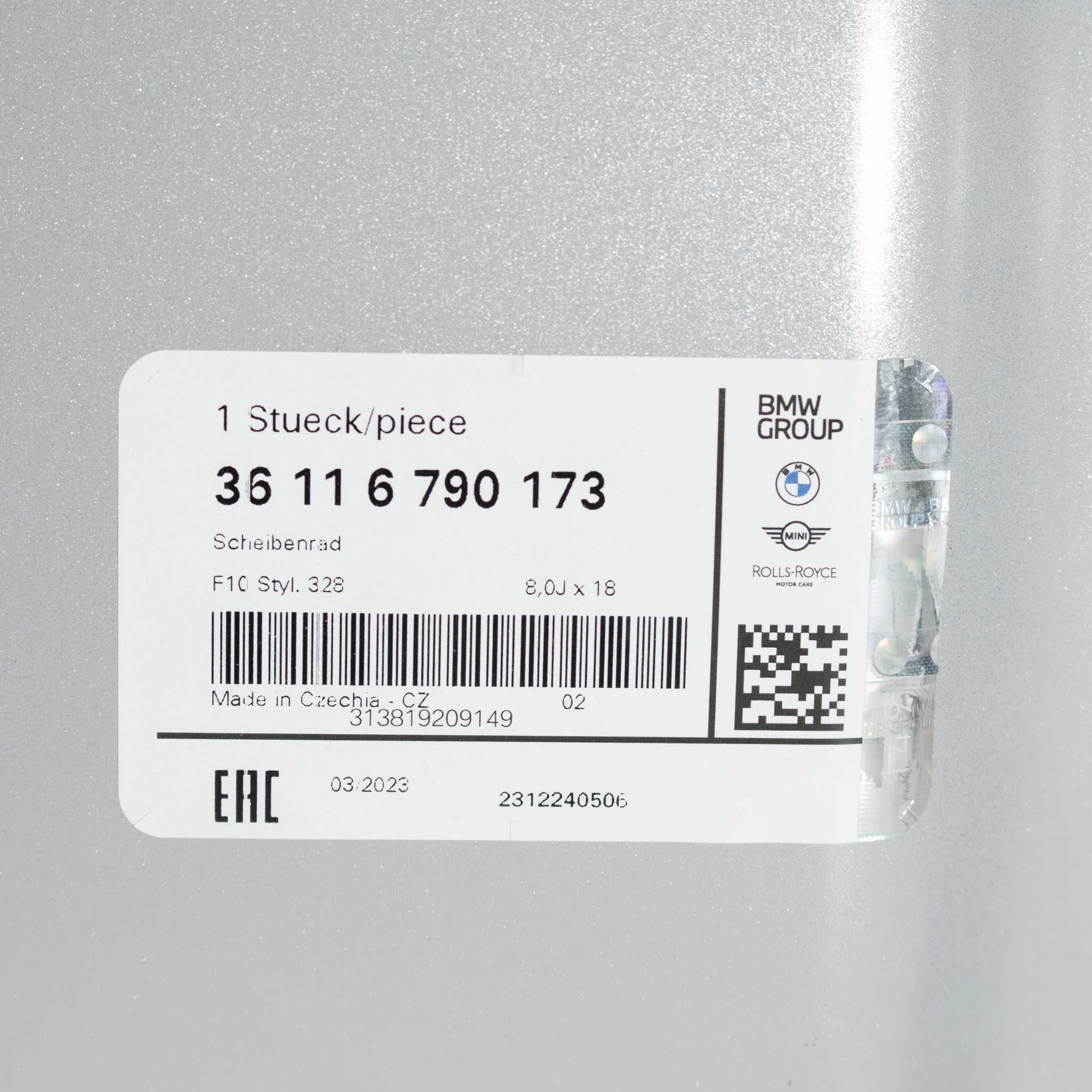 BMW 328 Reflex Silver Alloy Wheel Product Image #5