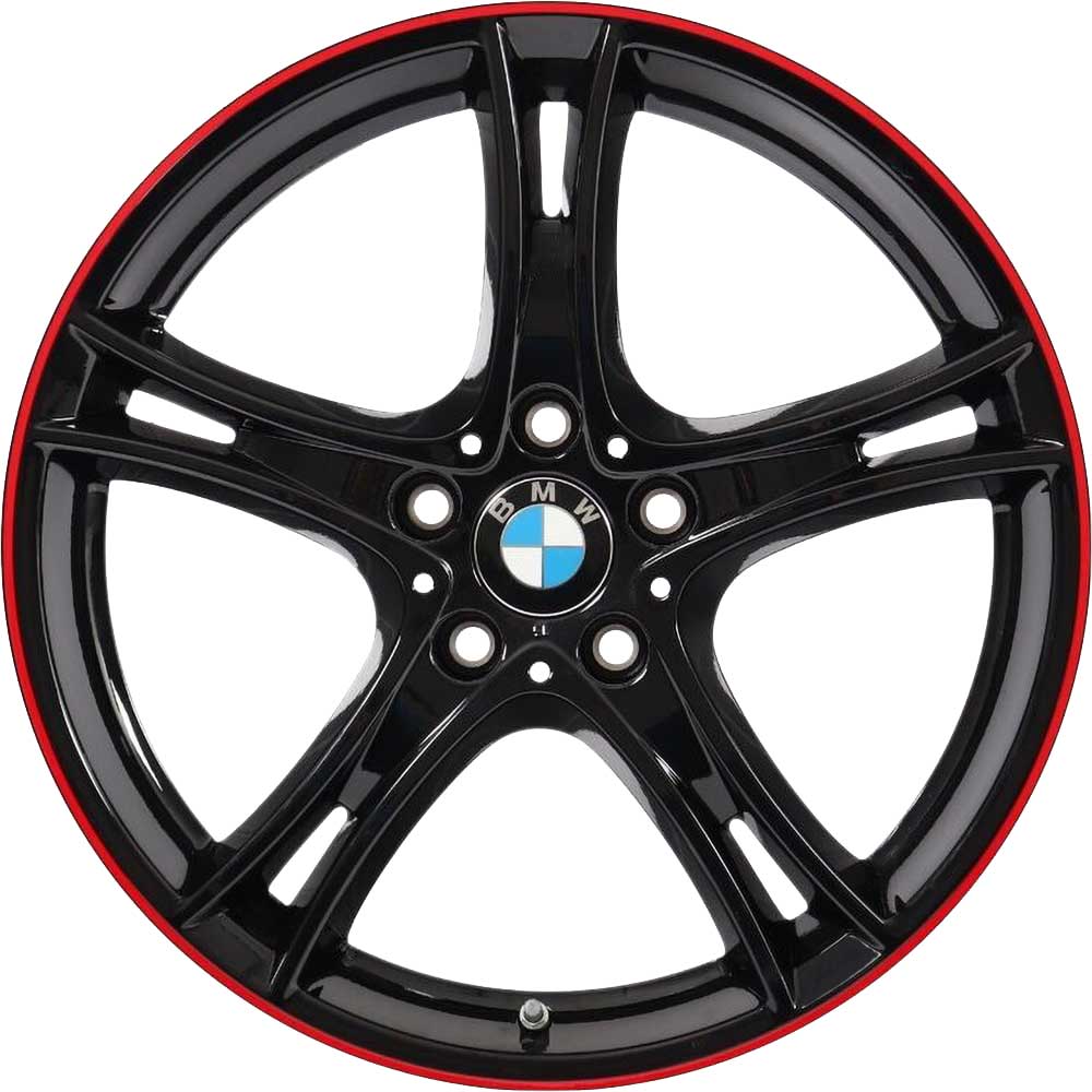 BMW 361 Black with Red Rim Edge Alloy Wheel Product Image #1