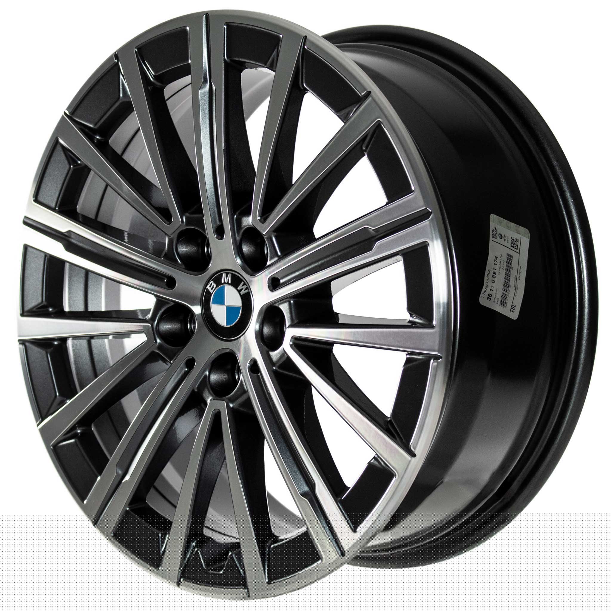 BMW 833 Gunmetal Grey with Bright Turned and Silver Inserts Alloy Wheel Product Image #2