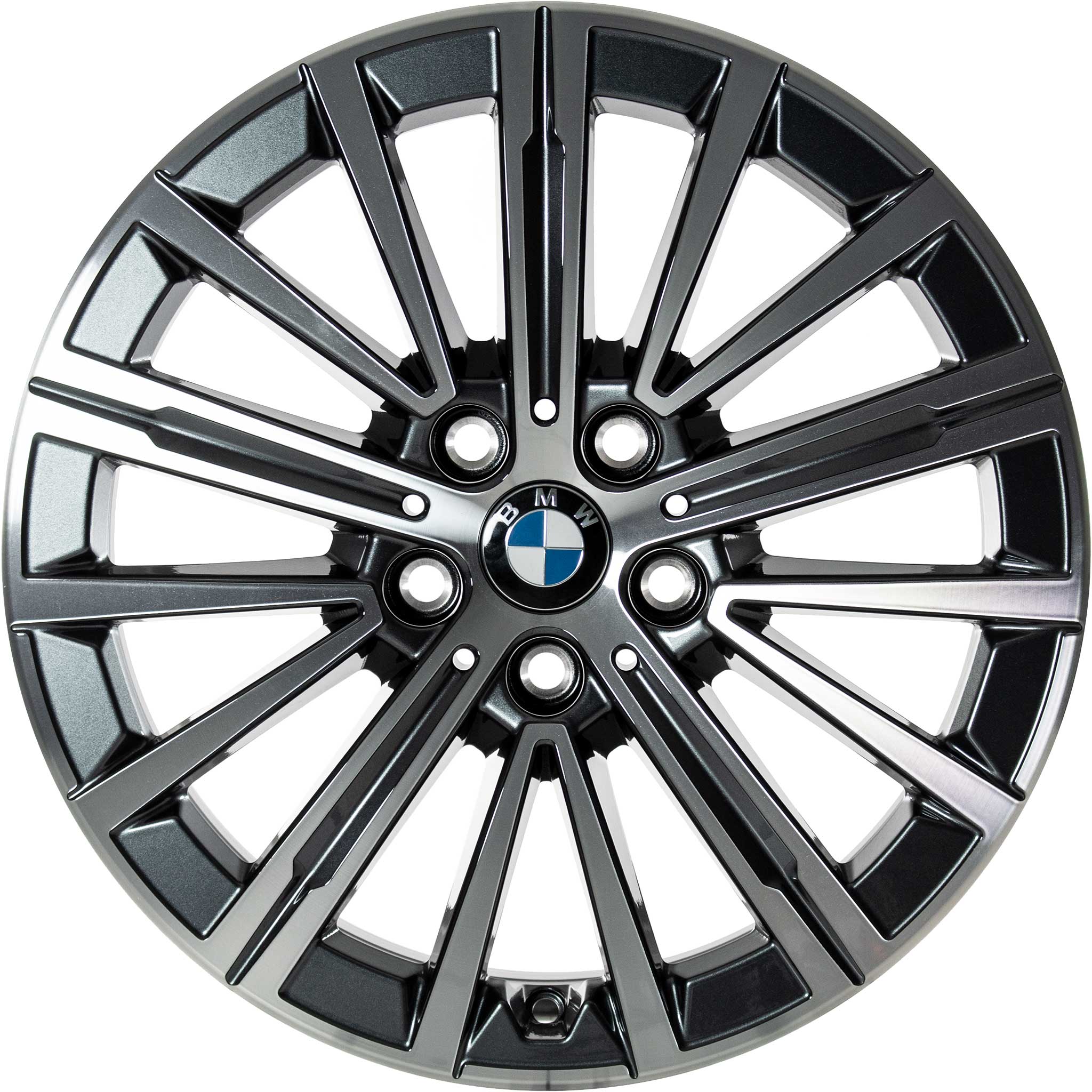 BMW 833 Gunmetal Grey with Bright Turned and Silver Inserts Alloy Wheel Product Image #1