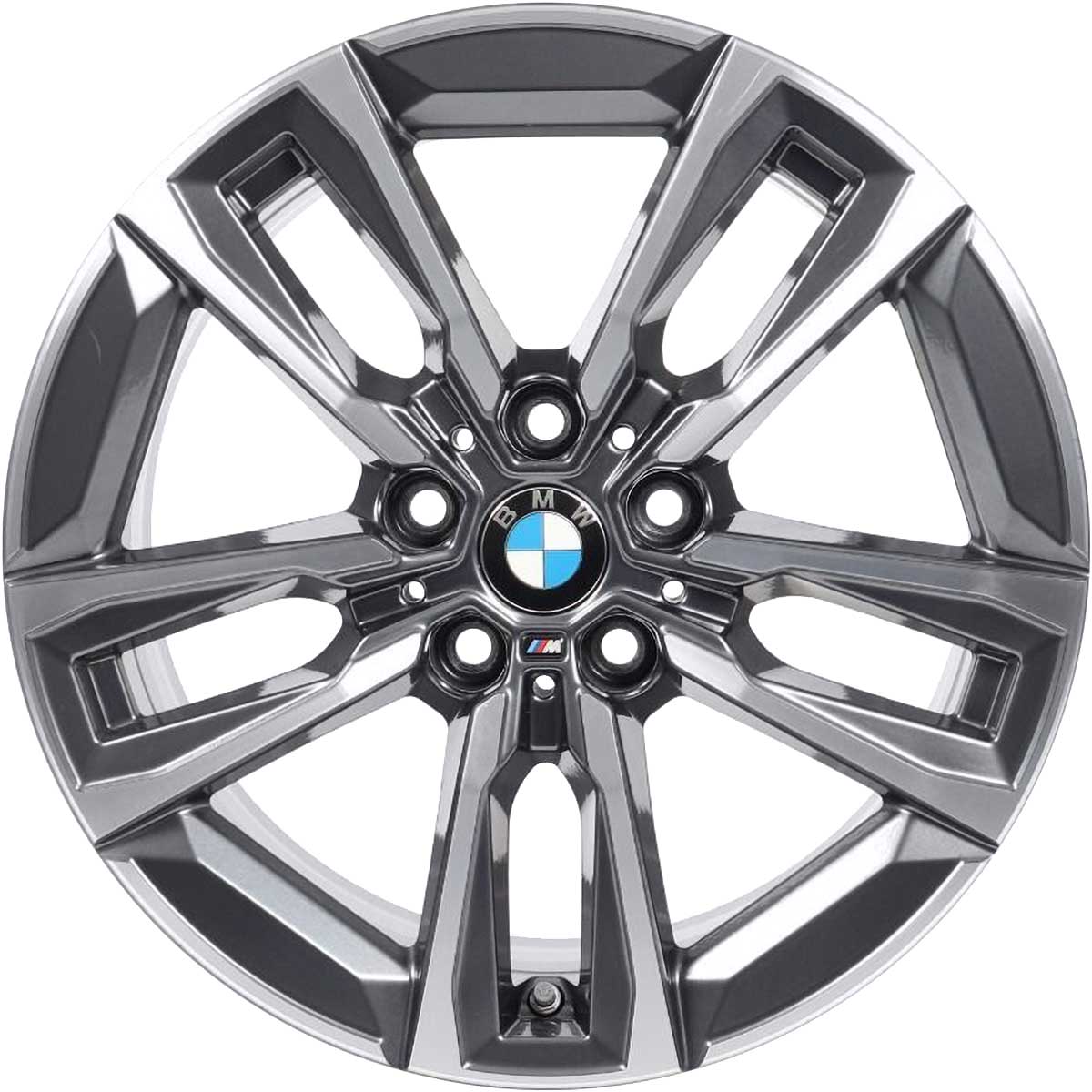 BMW 834M Gunmetal Grey with Bright Turned and Silver Inserts Alloy Wheel Product Image #1