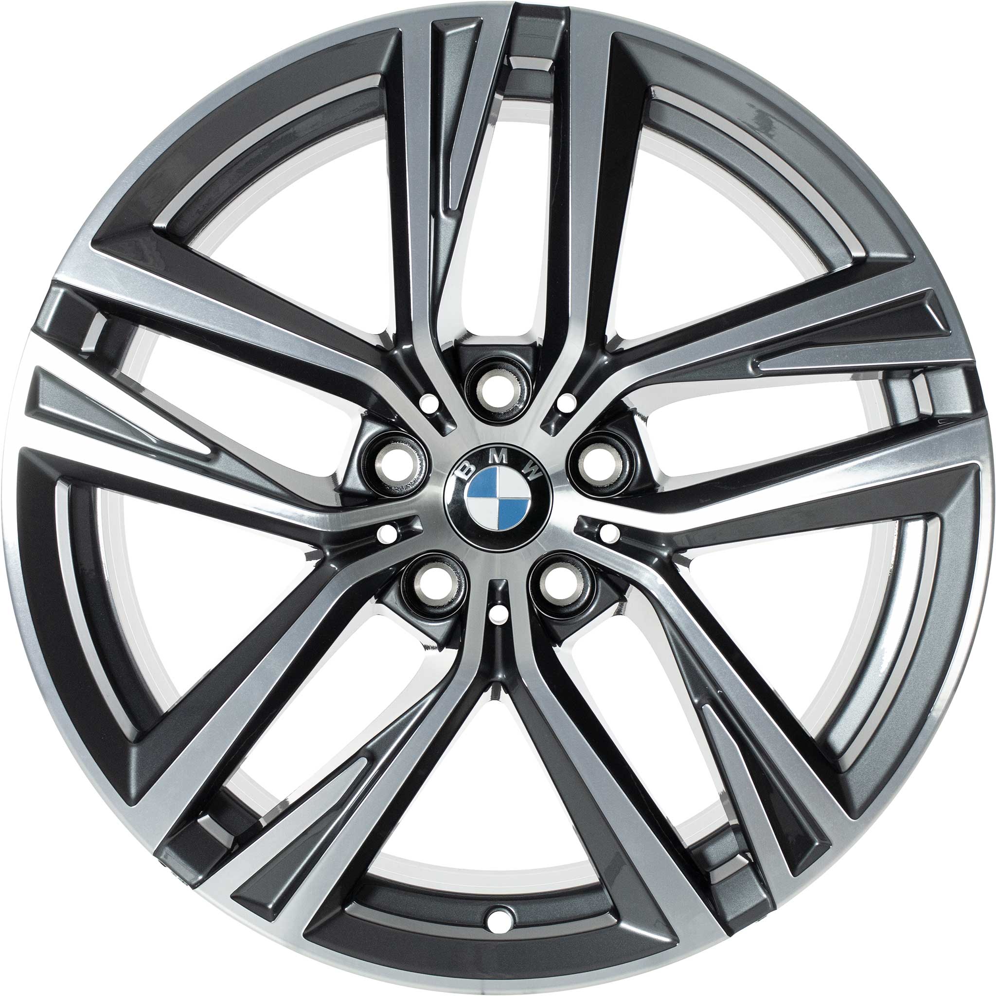 BMW 853 Gunmetal Grey with Bright Turned and Silver Inserts Alloy Wheel Product Image #1