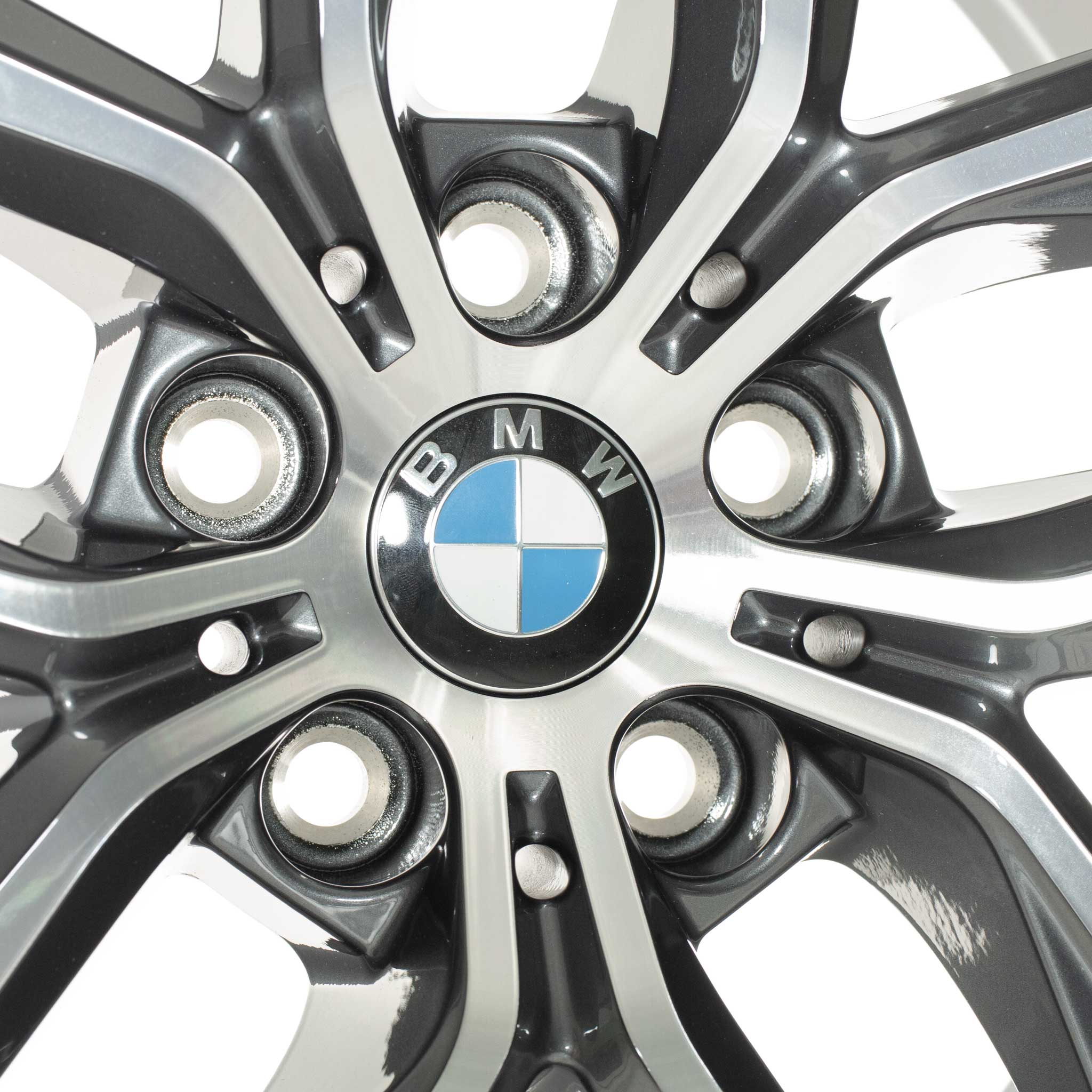 BMW 853 Gunmetal Grey with Bright Turned and Silver Inserts Alloy Wheel Product Image #4