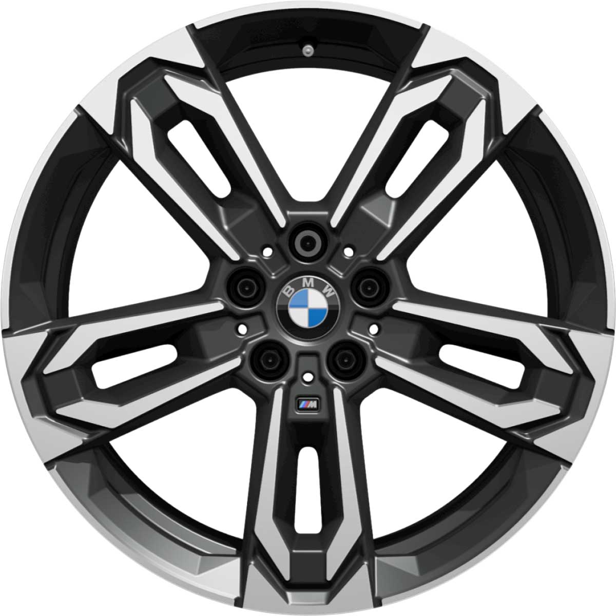 BMW 871M Midnight Grey with Bright Turned and Silver Inserts Alloy Wheel Product Image #1