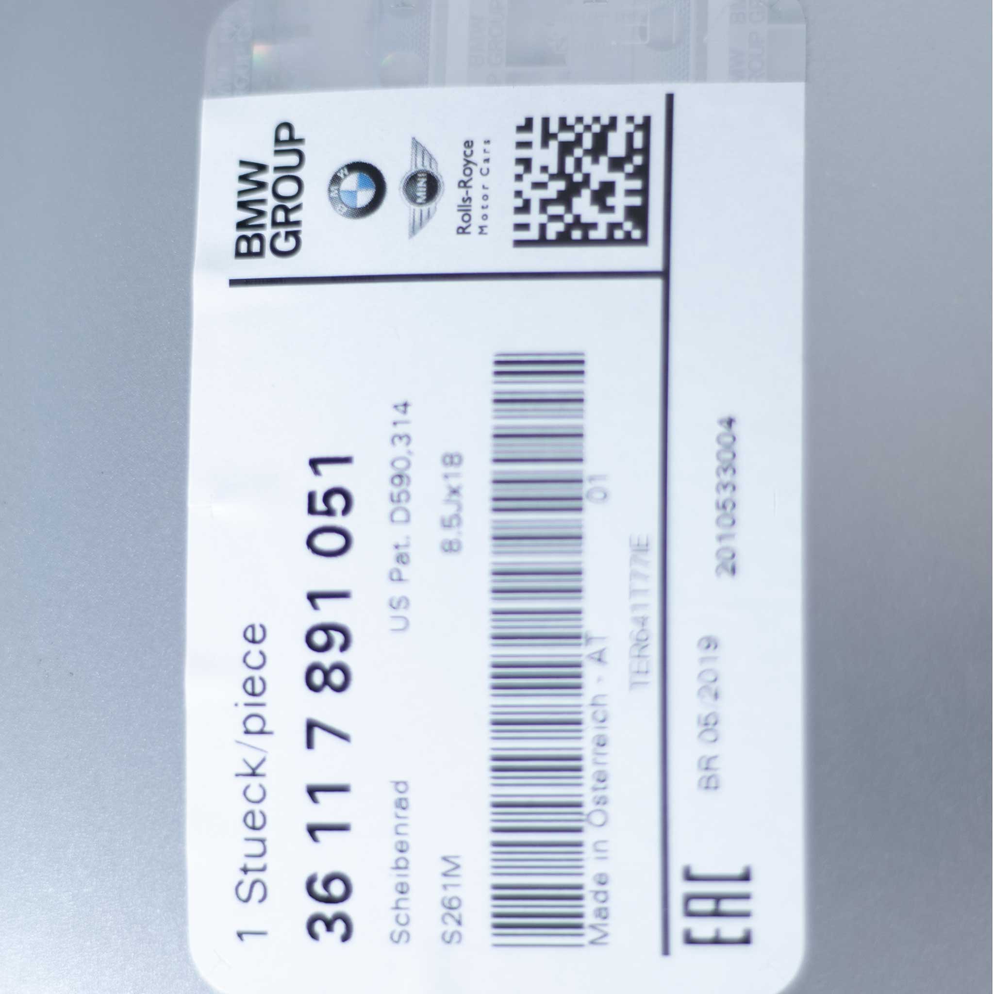 BMW 261M Silver Alloy Wheel Product Image #5