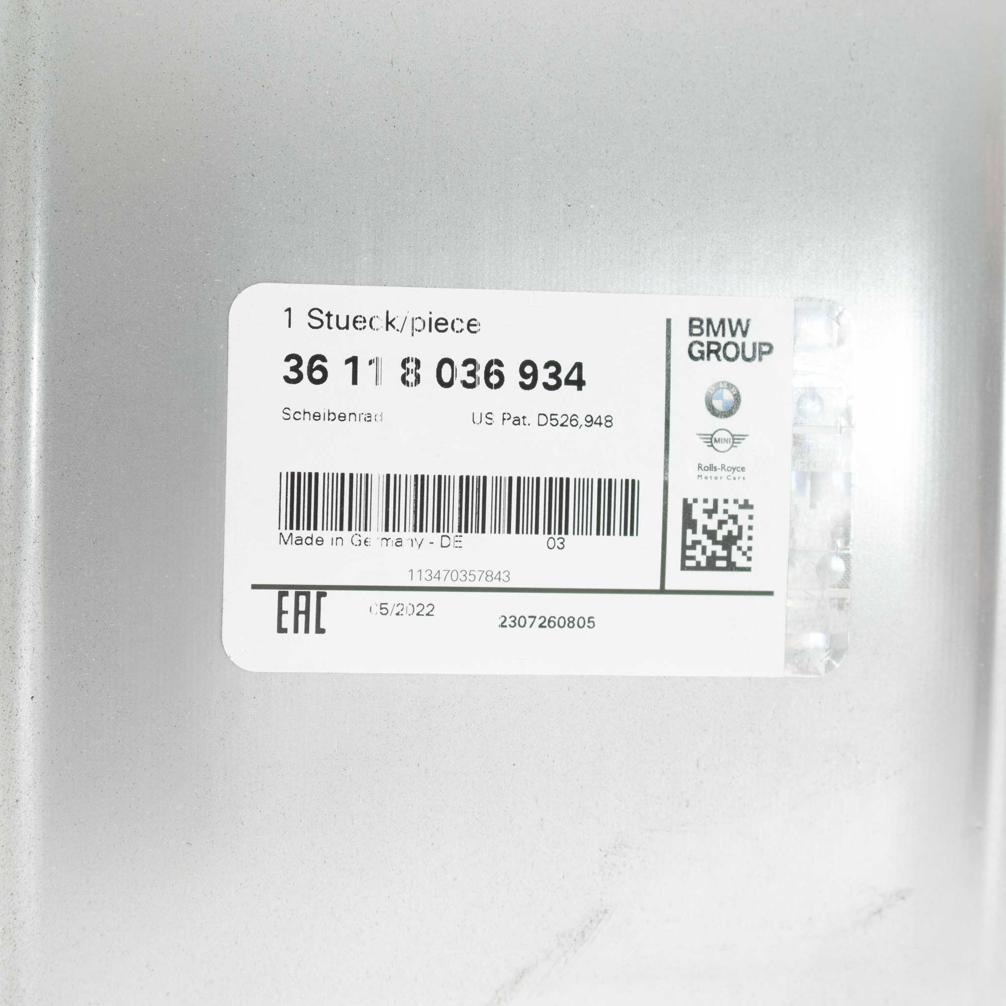 BMW 193M Silver Alloy Wheel Product Image #5