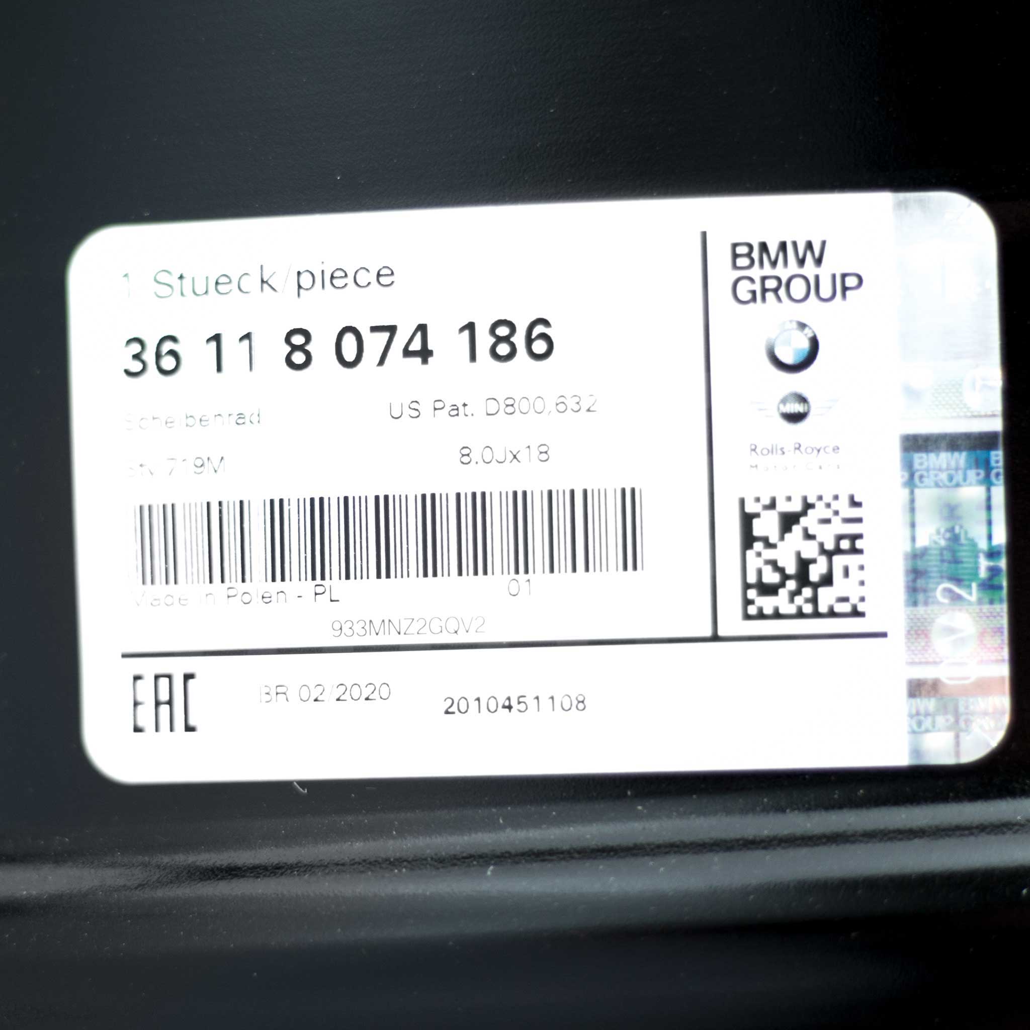 BMW 719M Jet Black Alloy Wheel Product Image #5