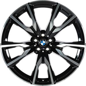 BMW 755M Jet Black with Bright Turned Alloy Wheel for BMW X7 G07 - Sizes 22in