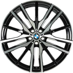 BMW 742M Jet Black with Bright Turned Alloy Wheel for BMW X6 M F96 - Sizes 22in