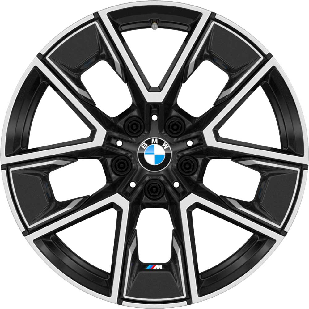 BMW 858M Midnight Grey with Bright Turned and Silver Inserts Alloy Wheel Product Image #1