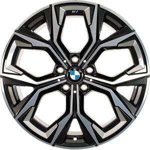 19" BMW 860M Midnight Grey with Bright Turned and Silver Inserts alloy wheel