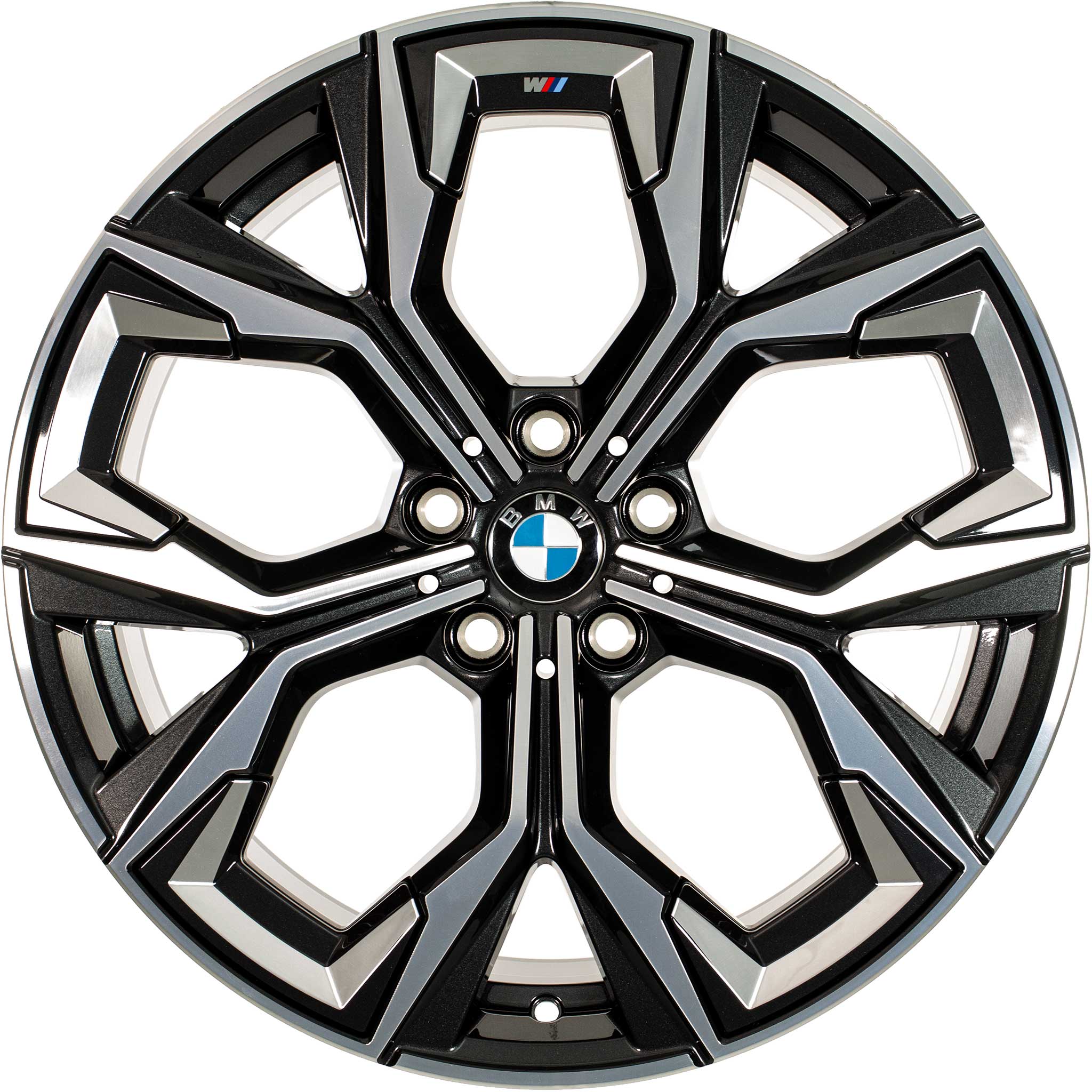 BMW 860M Midnight Grey with Bright Turned and Silver Inserts Alloy Wheel Product Image #1
