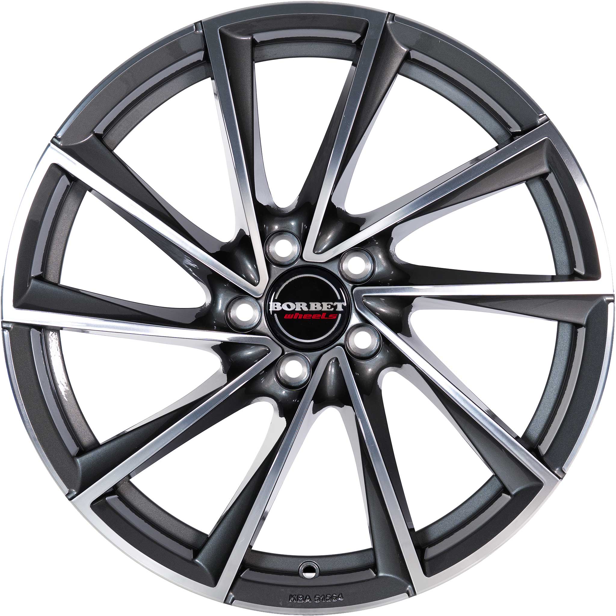 Borbet VTX Graphite Polished Alloy Wheel Product Image #1