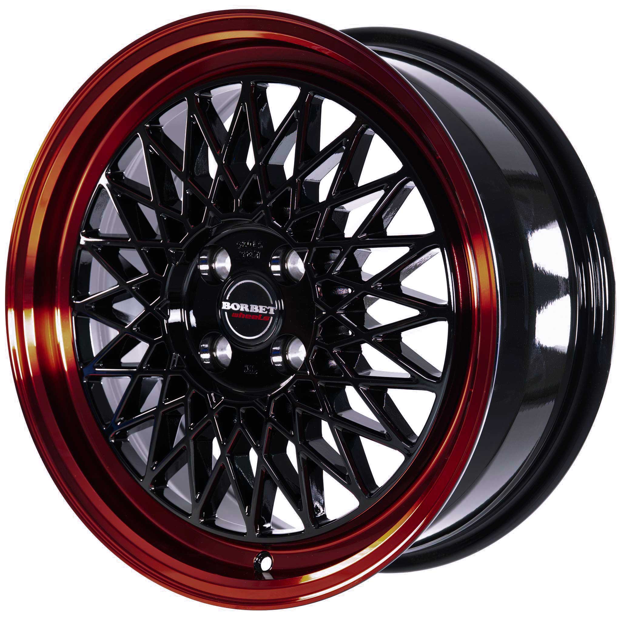 Borbet B Black Rim Red Alloy Wheel Product Image #3