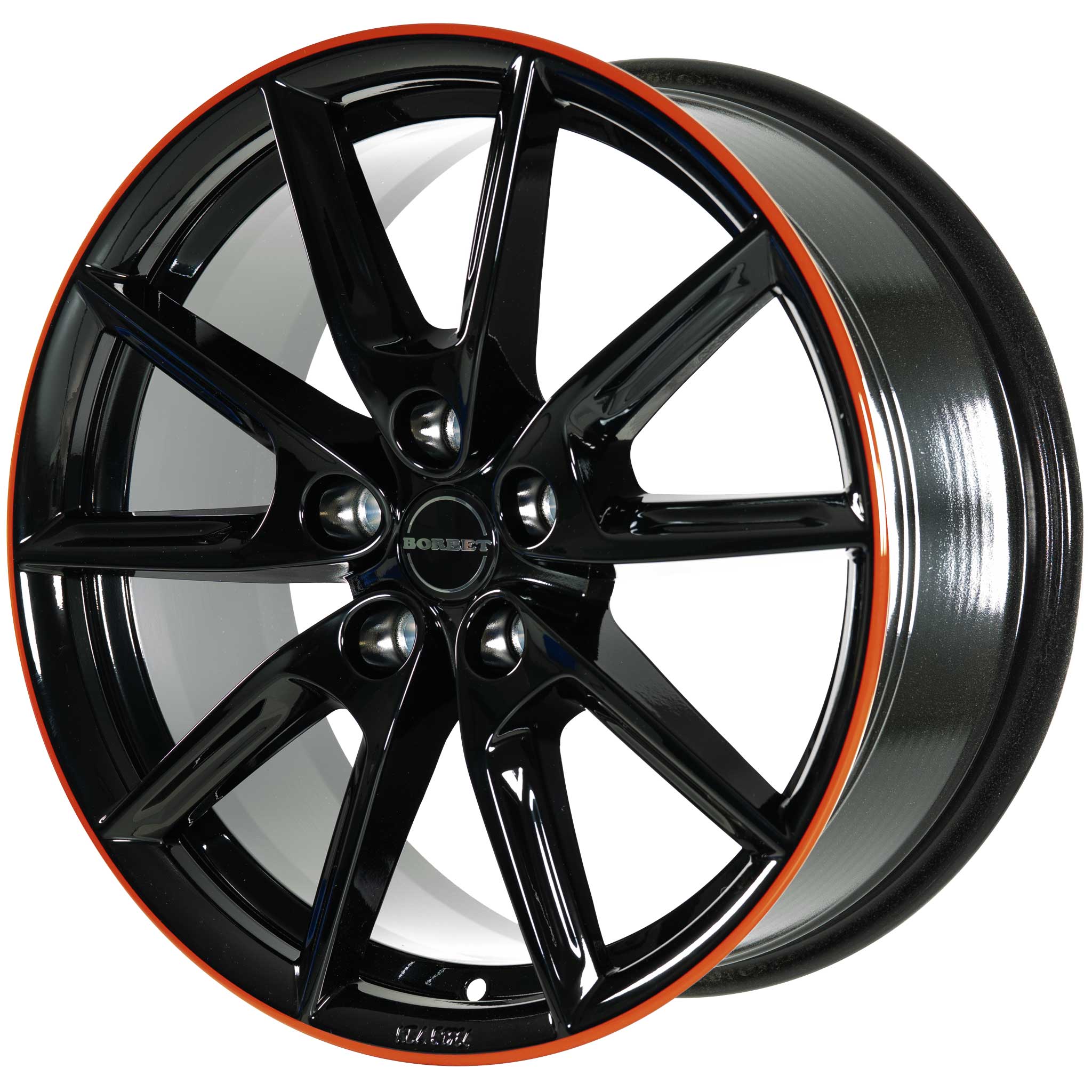 Borbet LX18 Black Glossy Rim Red Alloy Wheel Product Image #2