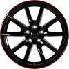 Borbet LX18 Black Glossy Rim Red Wheel Img 1