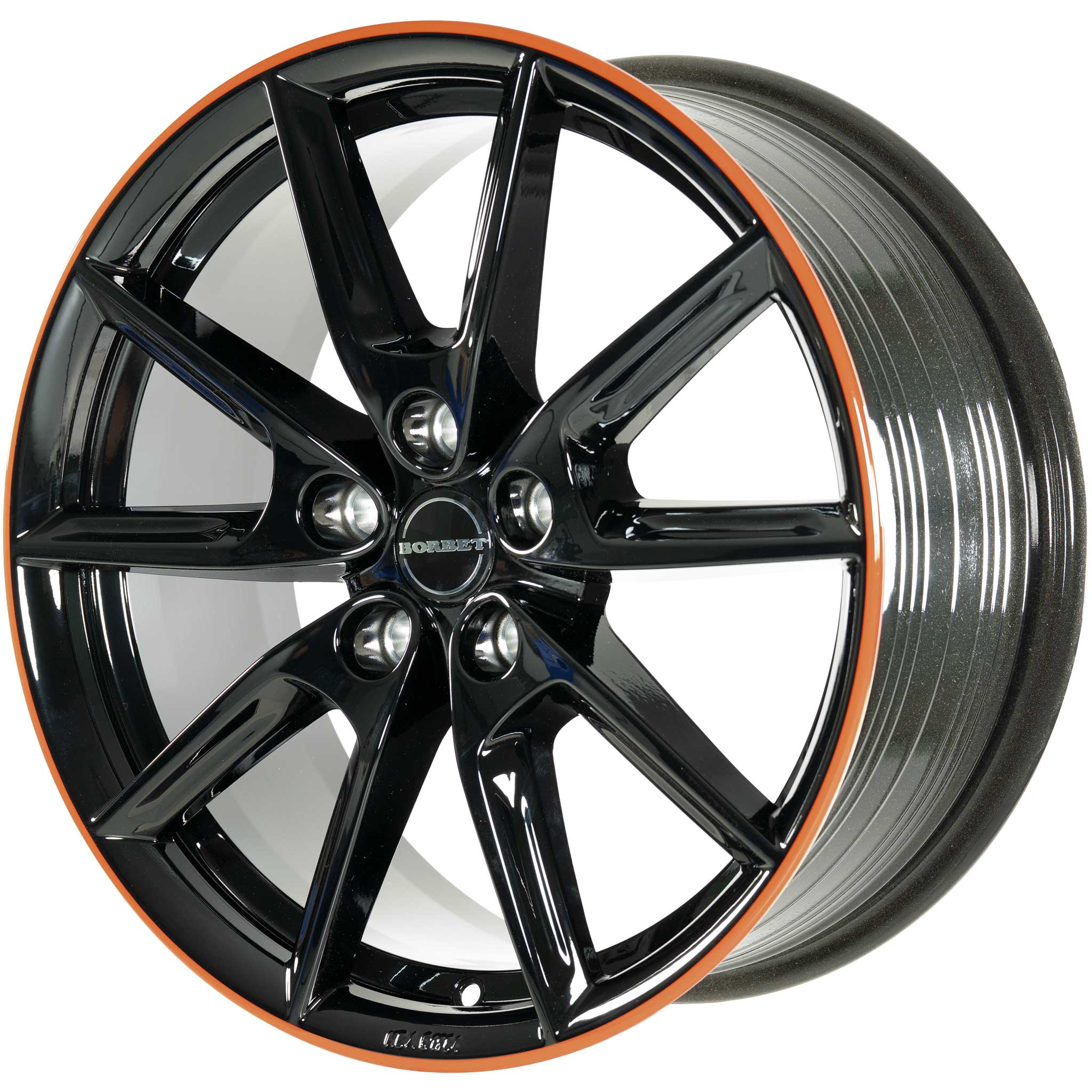 Borbet LX18 Black Glossy Rim Red Alloy Wheel Product Image #2