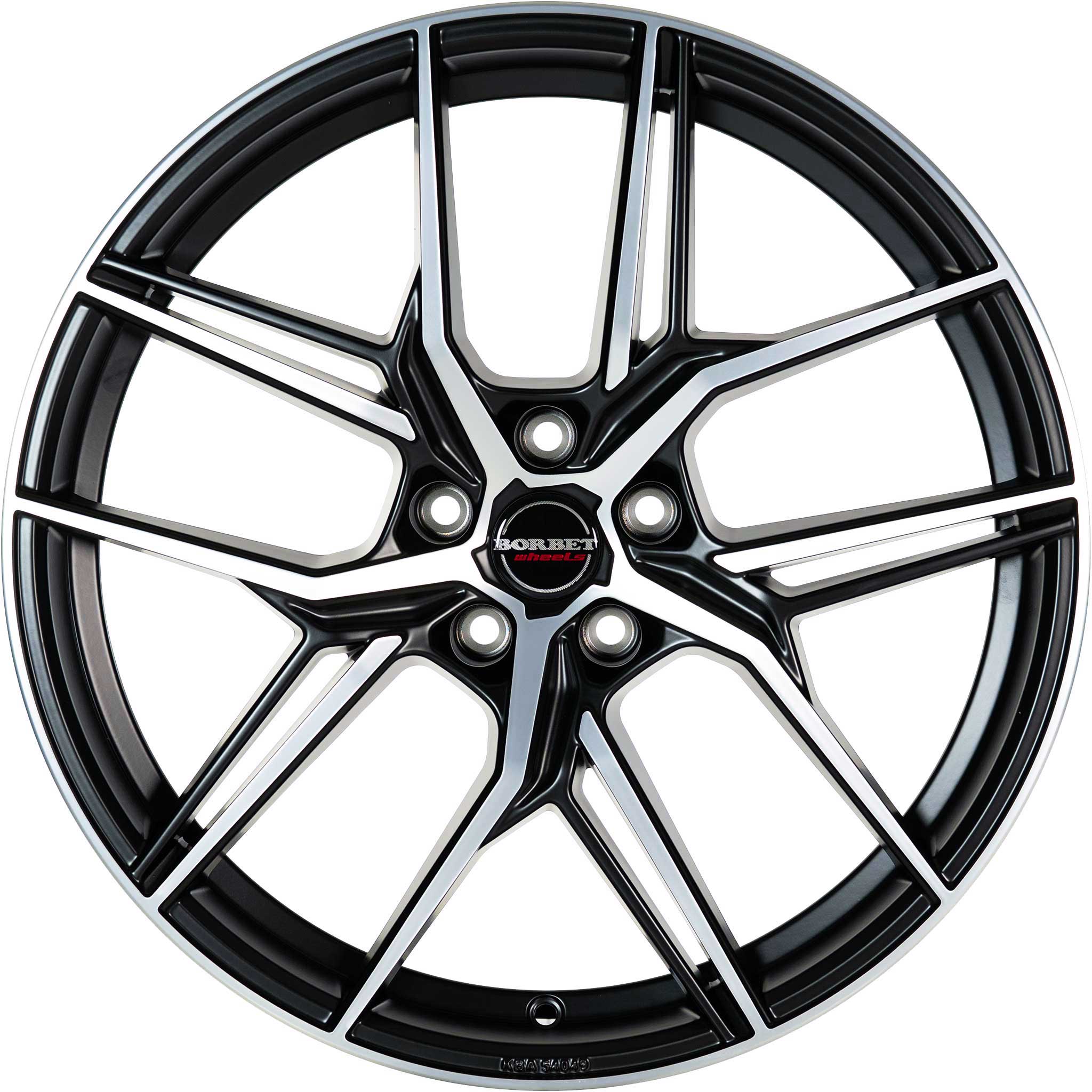 Borbet QX Matt Black Polished Alloy Wheel Product Image #1