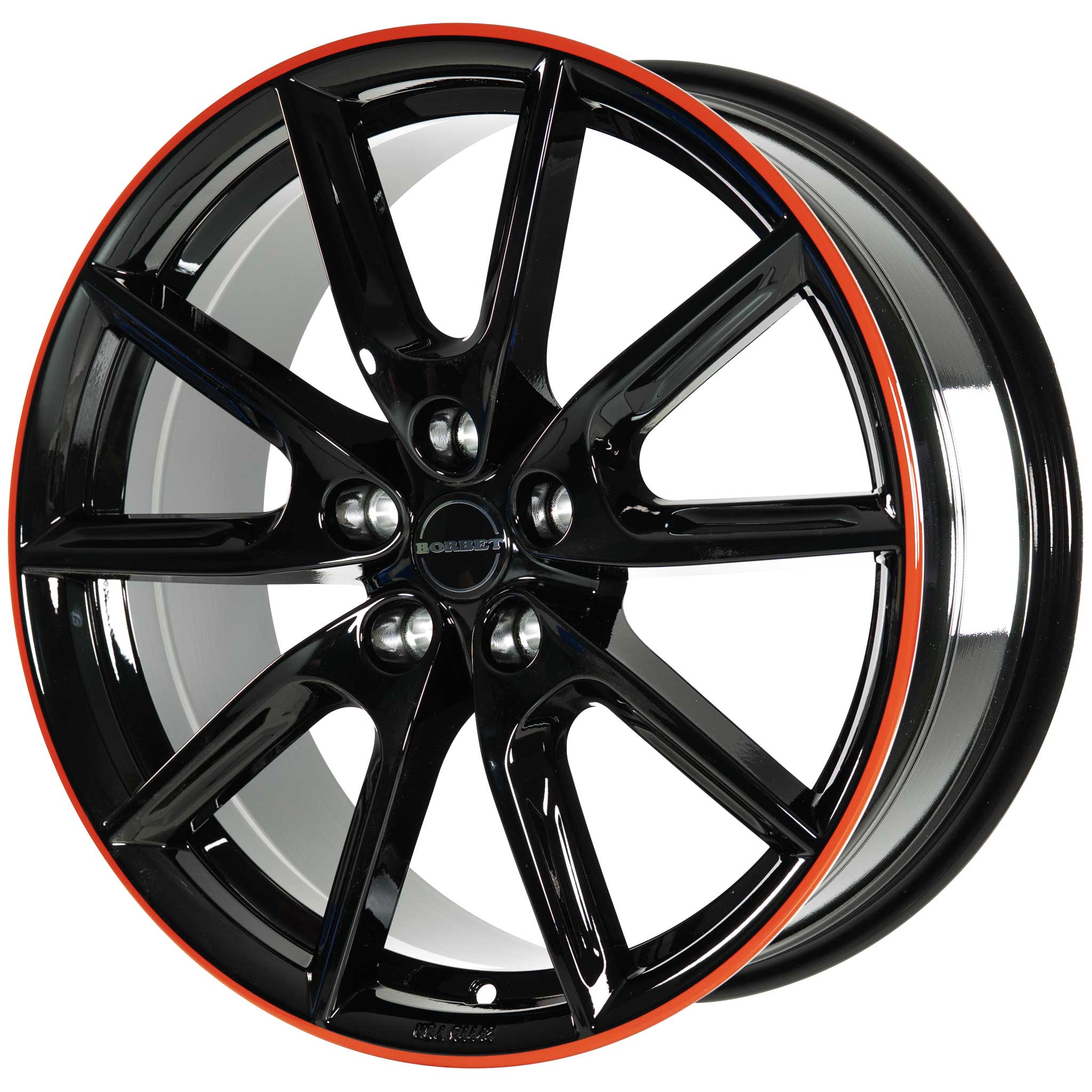 Borbet LX19 Black Glossy Rim Red Alloy Wheel Product Image #2
