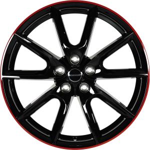 Borbet LX19 Black Glossy Rim Red Alloy Wheel for Audi A3 & S3 8P - Sizes 19in