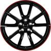 Borbet LX19 Black Glossy Rim Red Wheel Img 1