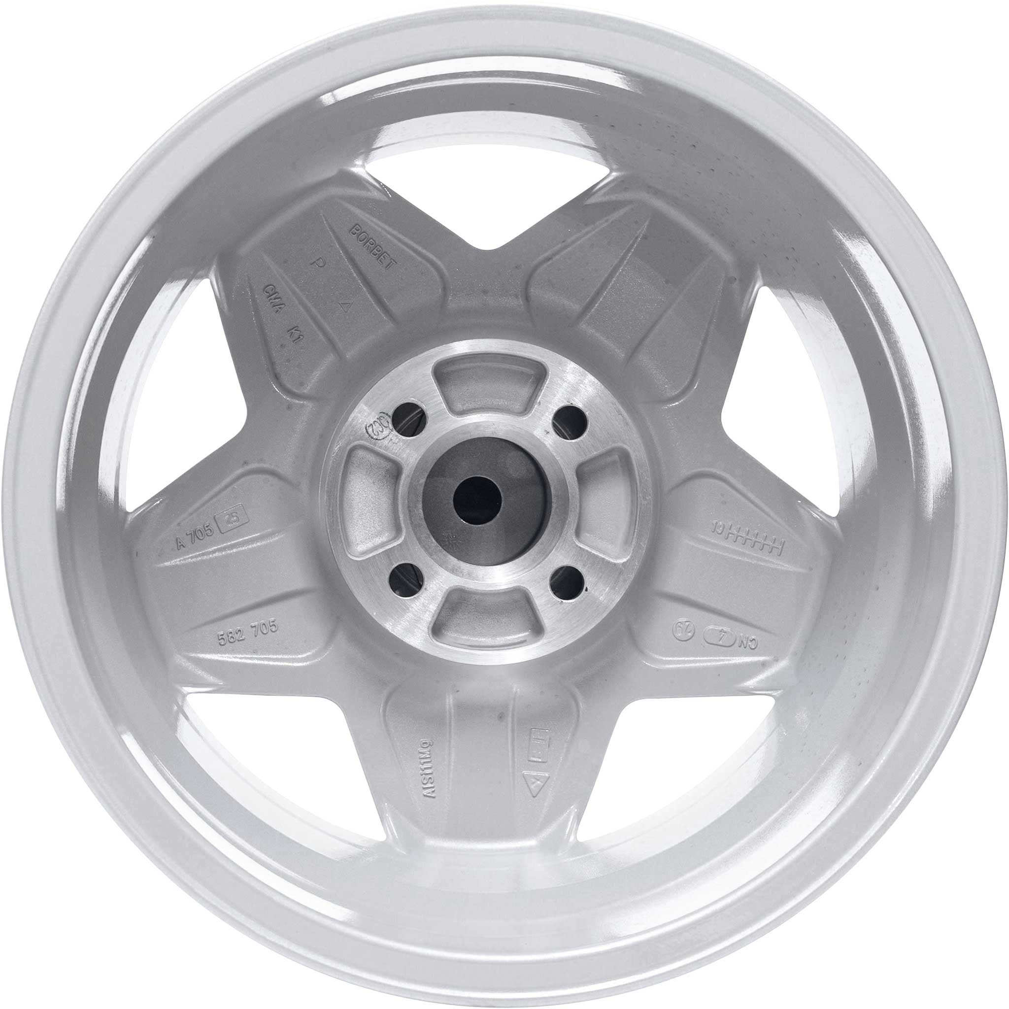 Borbet A Silver Rim Lip Polished Alloy Wheel Product Image #3