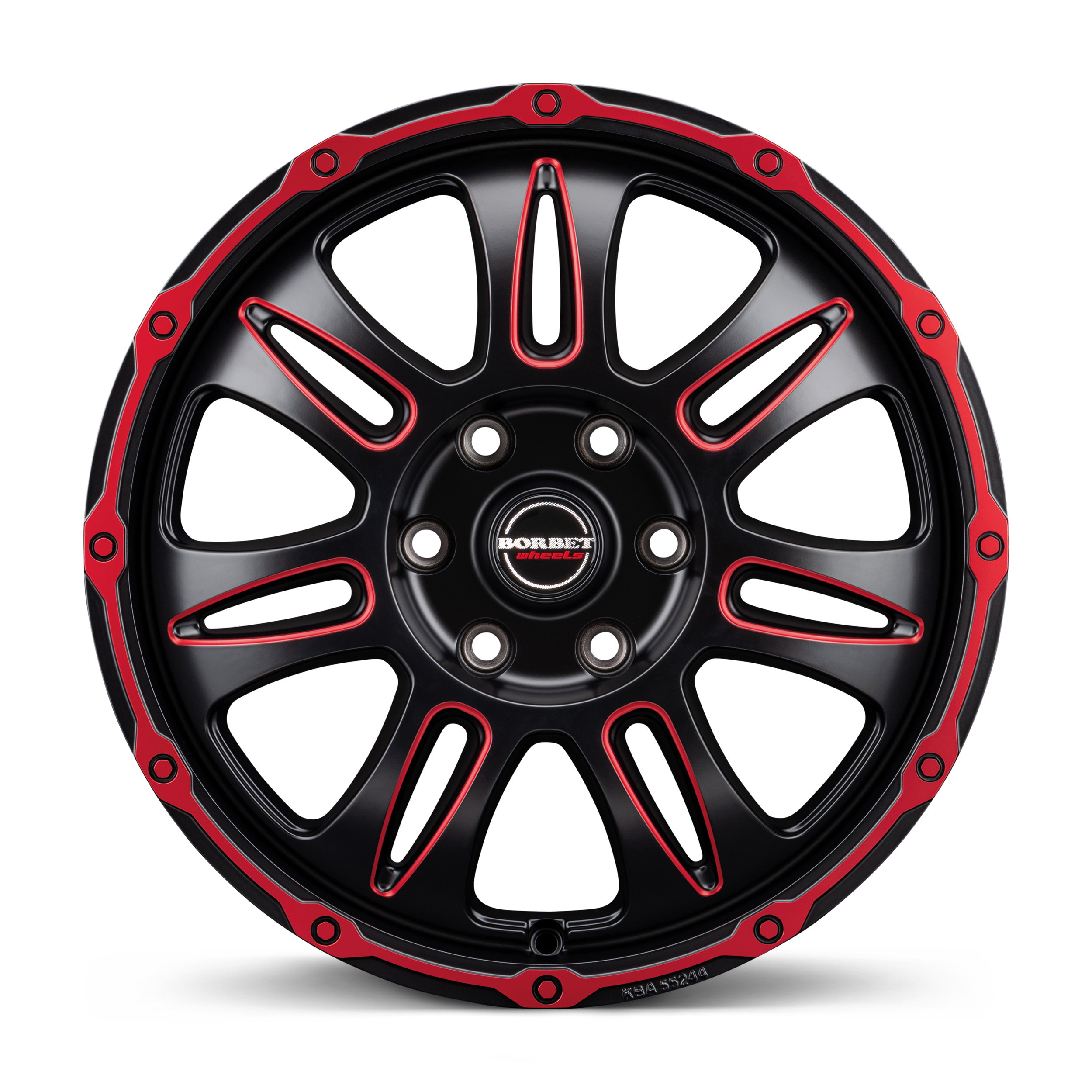 Borbet CW8 red rim window polished matt Alloy Wheel Product Image #1